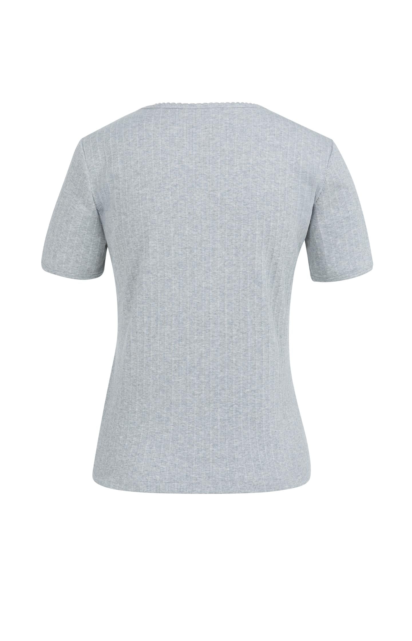 Ribbed T-shirt with subtle neckline detail