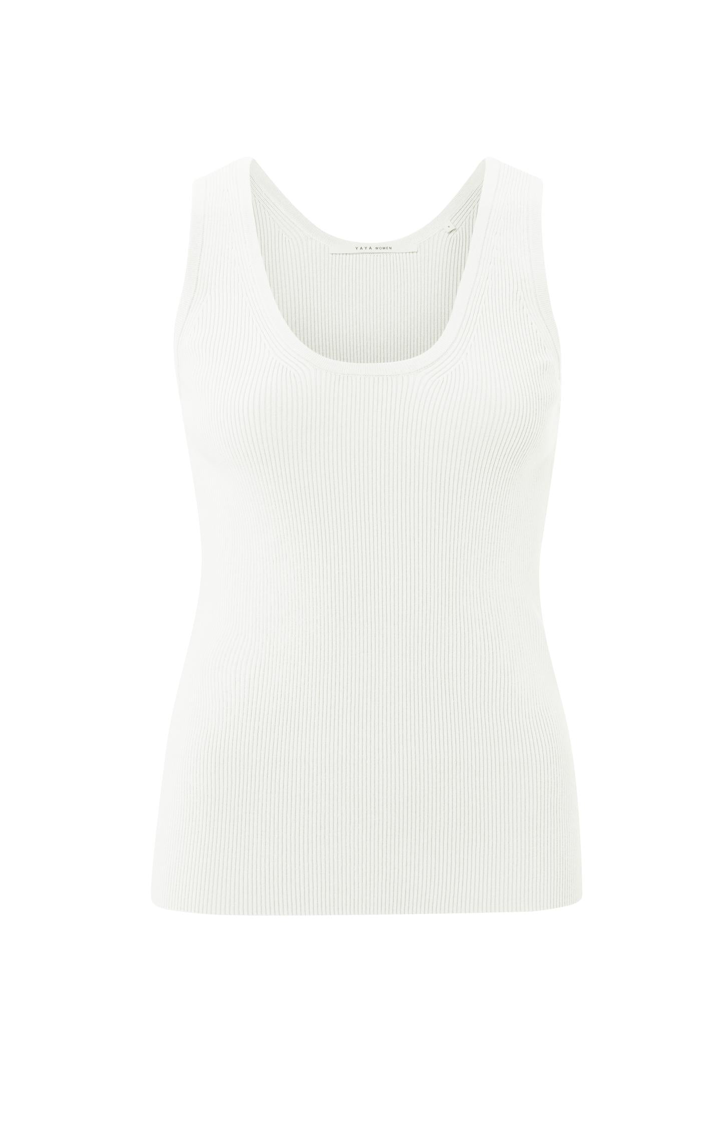 Ribbed tank top with round neckline in regular fit - Type: product