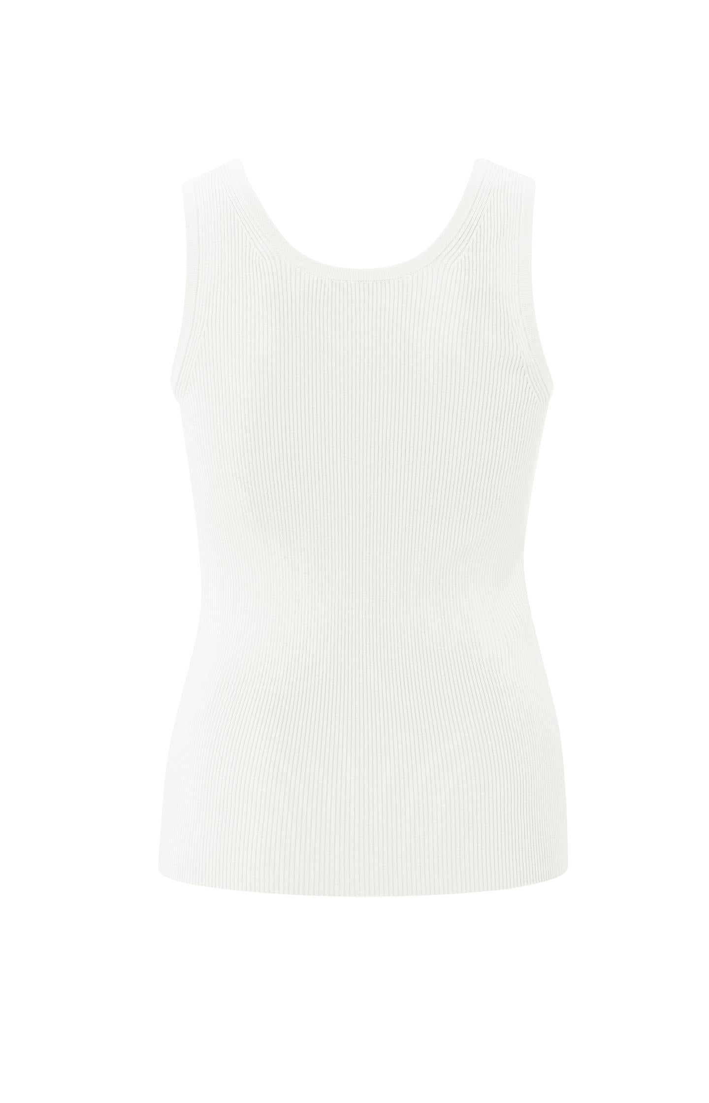 Ribbed tank top with round neckline in regular fit