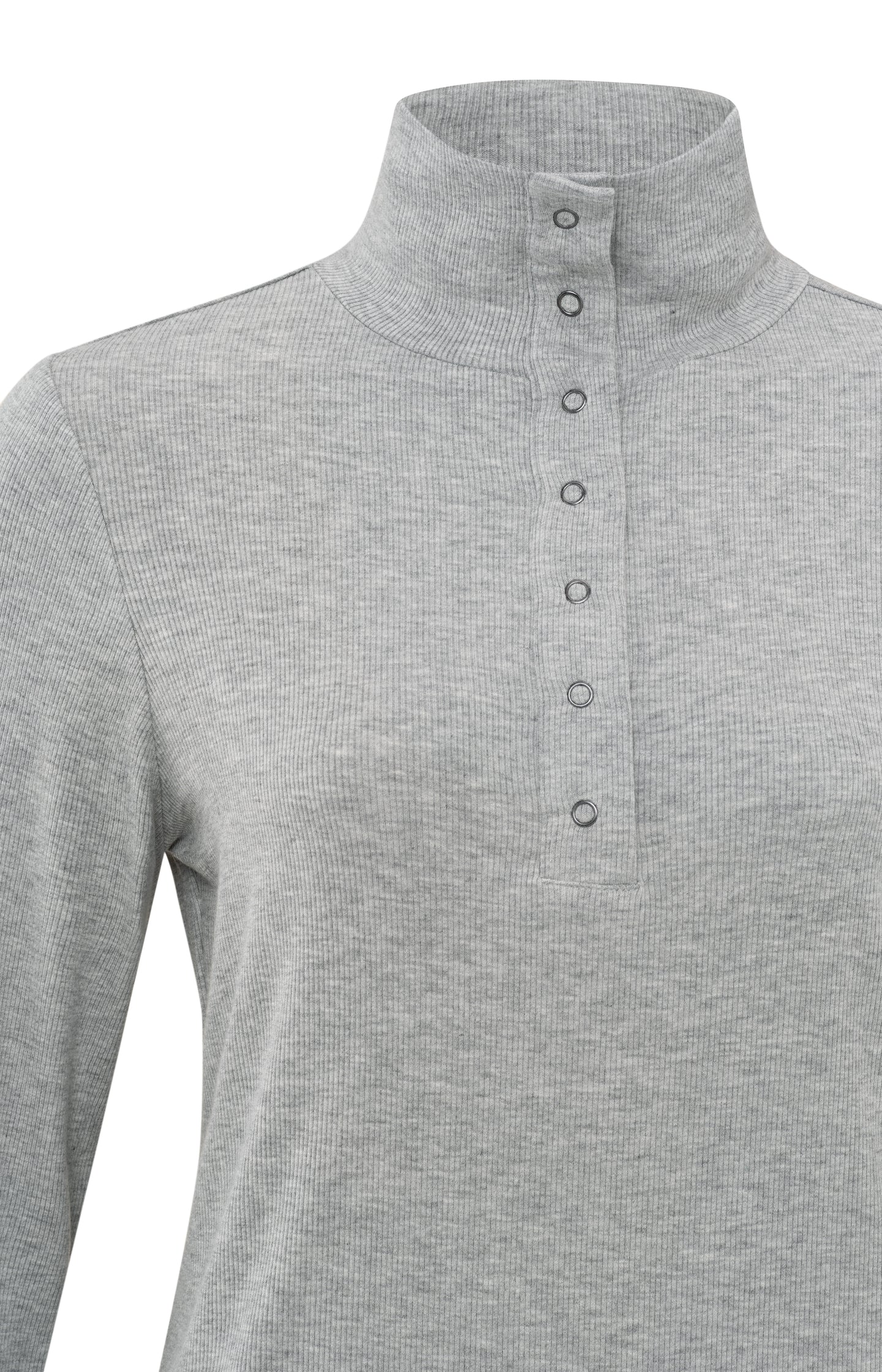 Ribbed top with long sleeves and snap buttons