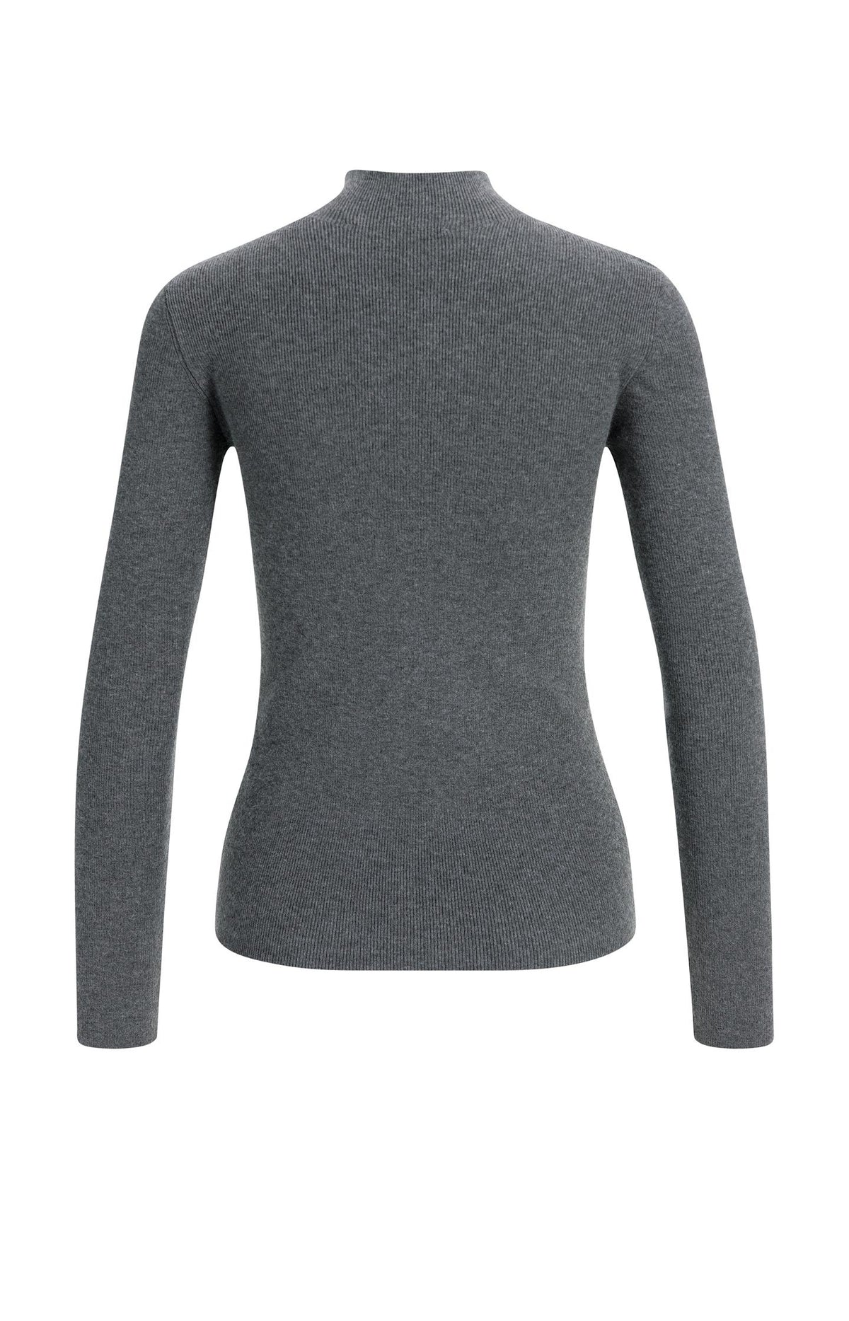 Ribbed turtleneck sweater with button detail - Pavement Grey