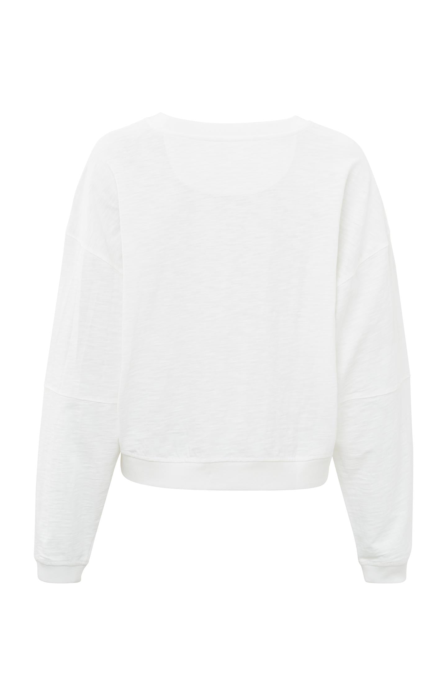 Round neck sweatshirt with long sleeves and slub effect