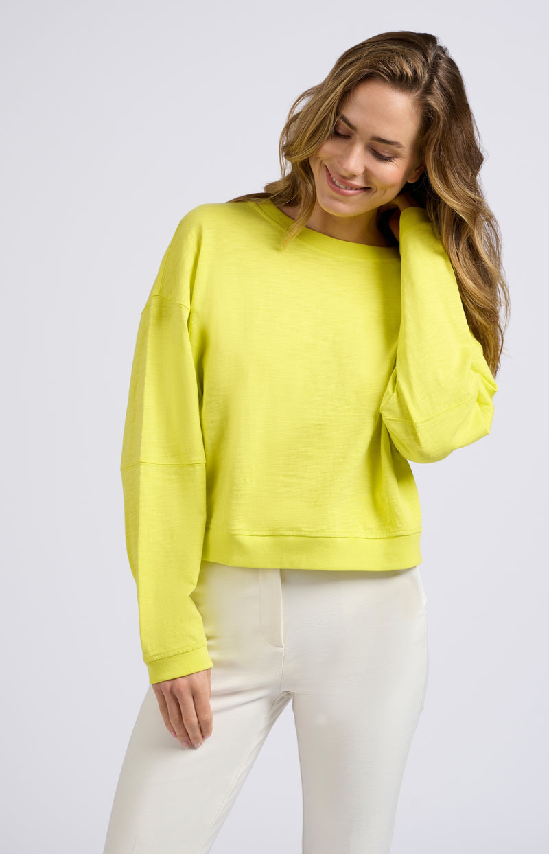 Round neck sweatshirt with long sleeves and slub effect - Type: lookbook