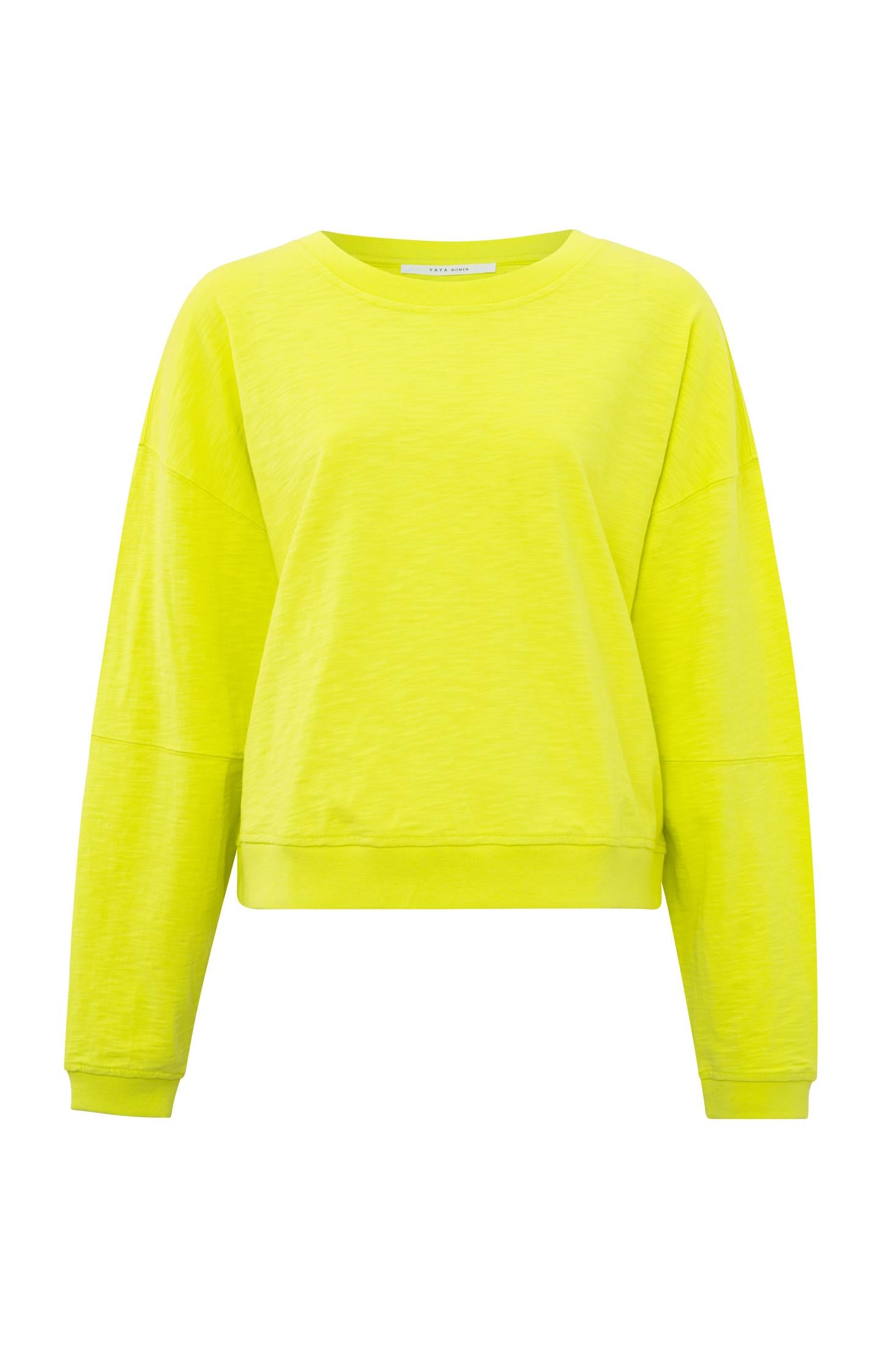 Round neck sweatshirt with long sleeves and slub effect - Type: product