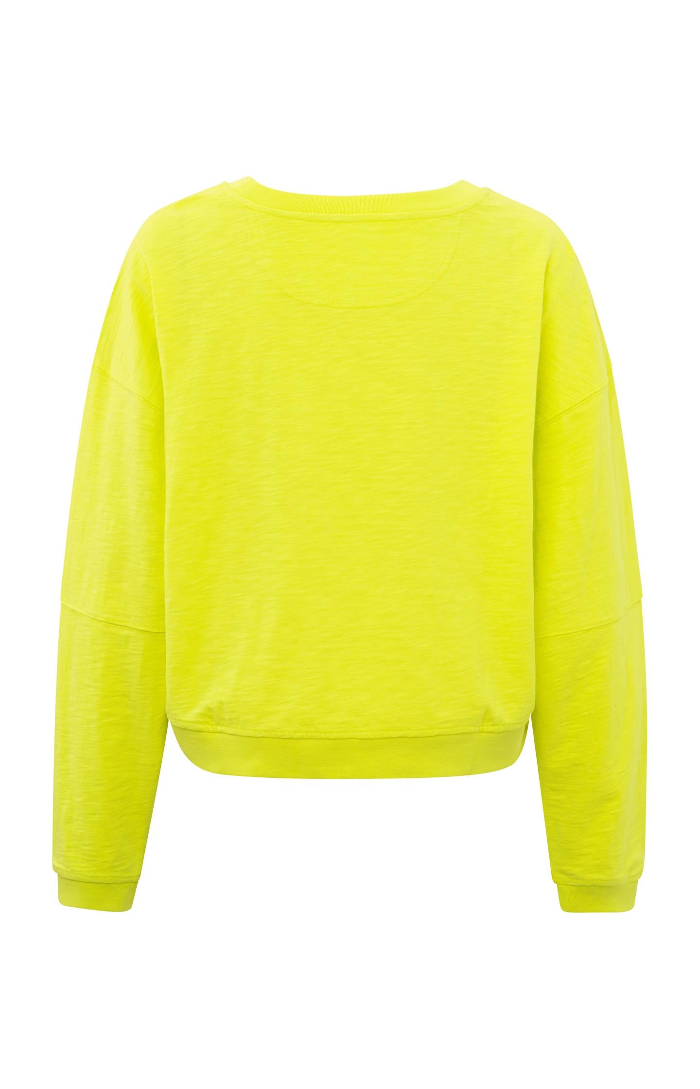 Round neck sweatshirt with long sleeves and slub effect