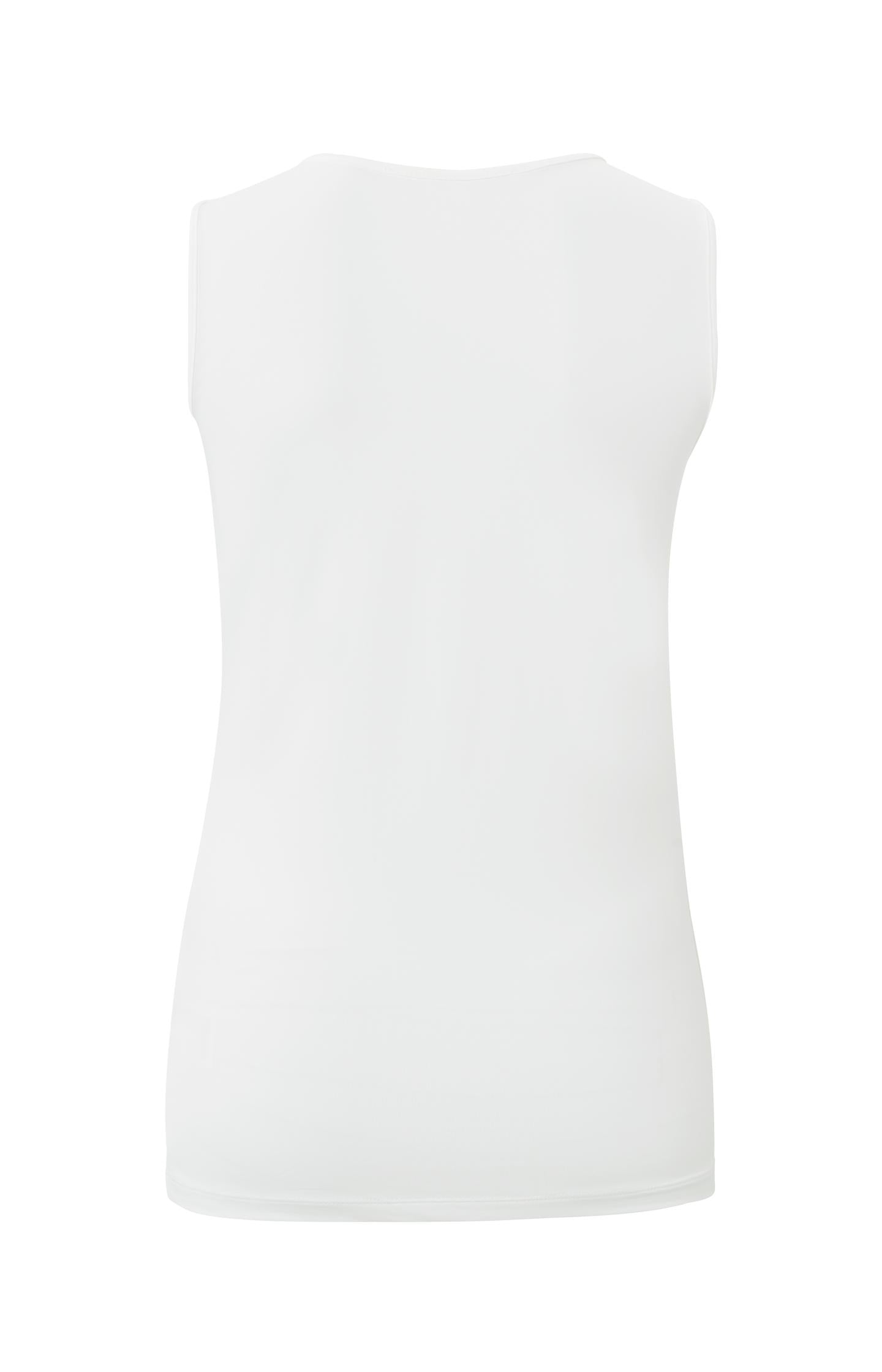 Round V-neck singlet - Off White