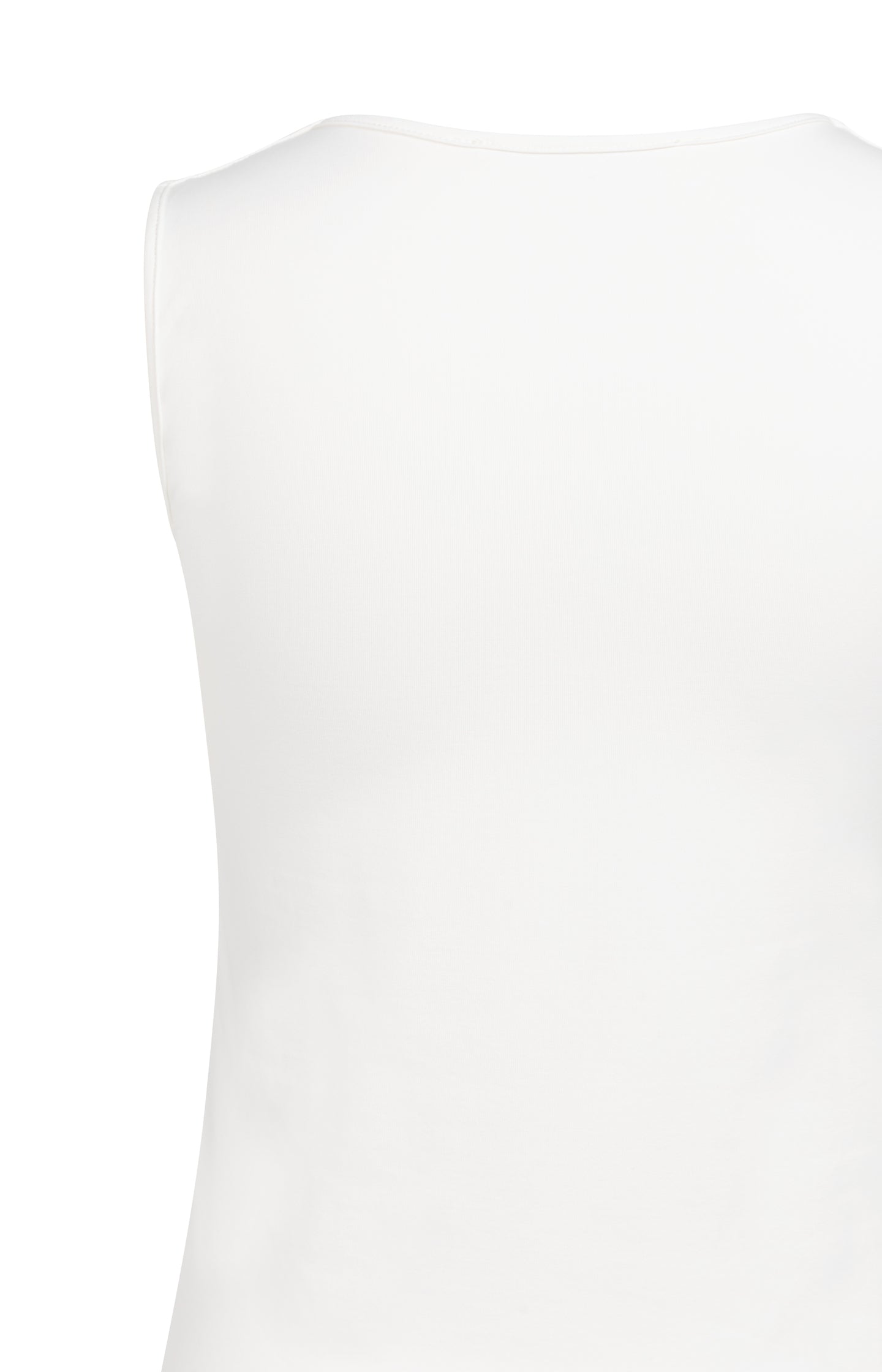 Basic singlet with round V-neck and wide shoulder straps