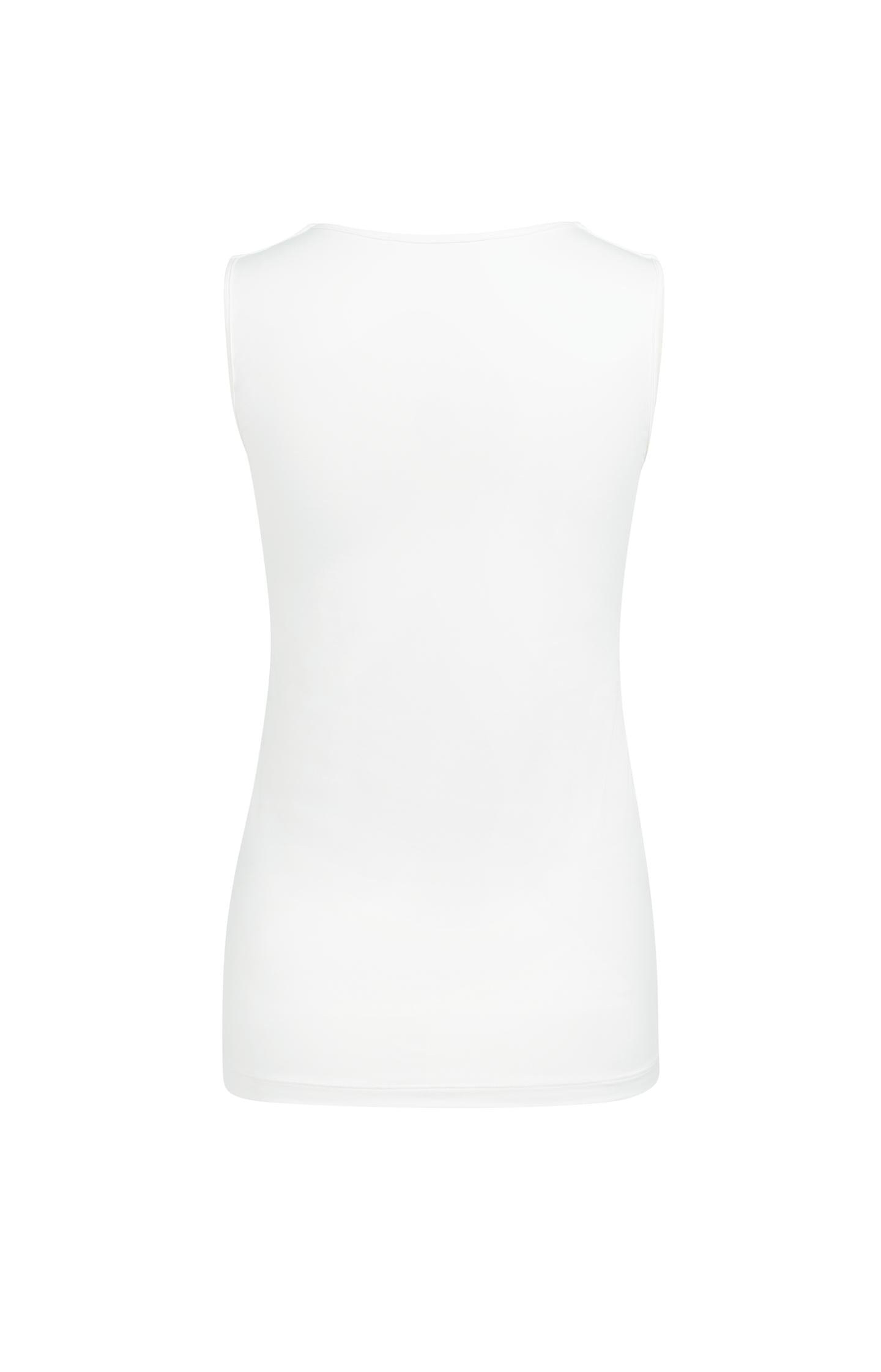 Basic singlet with round V-neck and wide shoulder straps