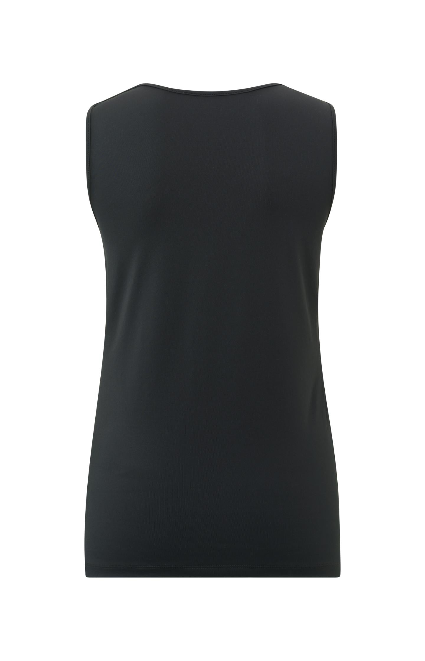 Round V-neck singlet - Pirate Black