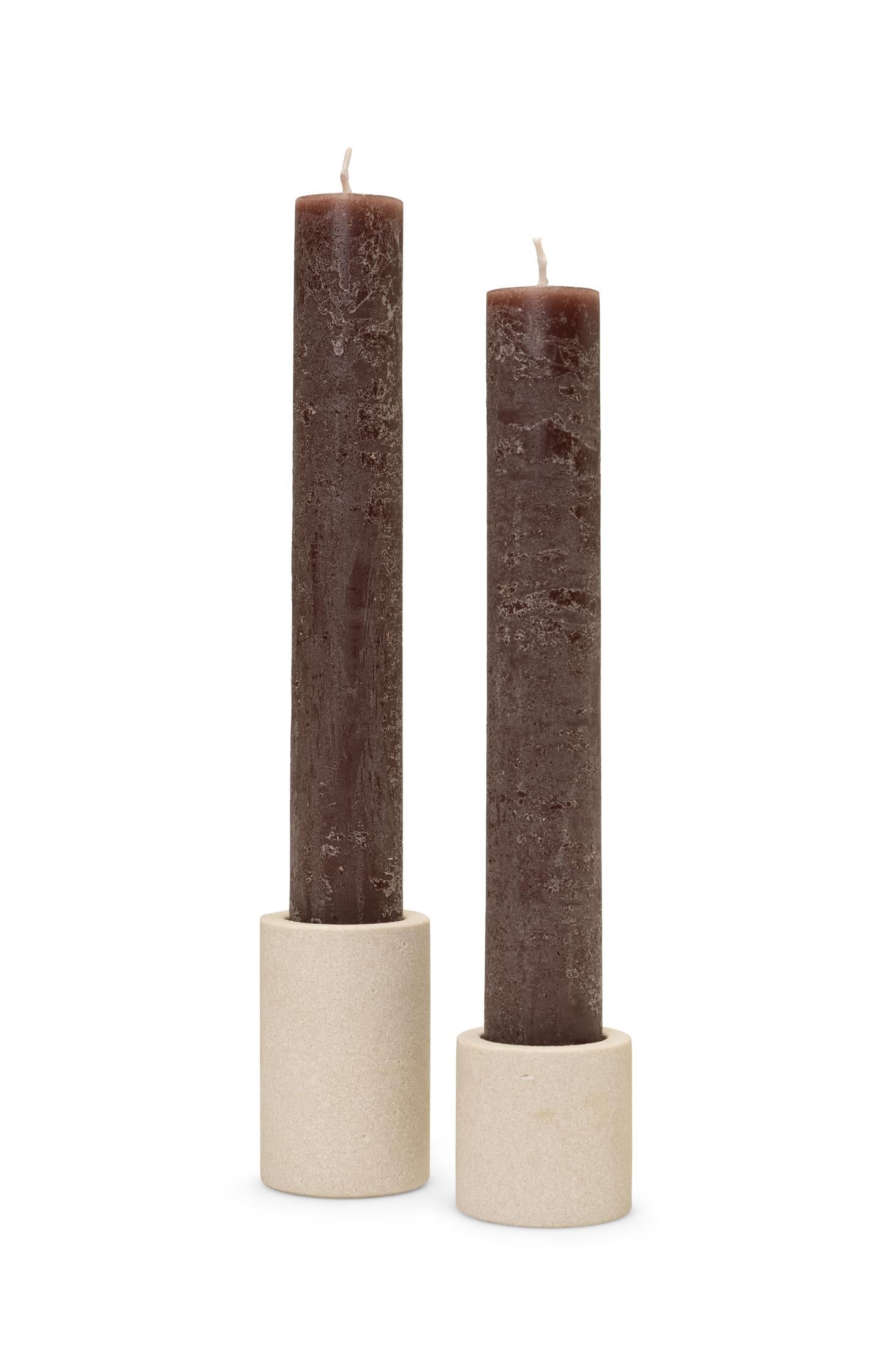 Rustic dinner candles - set of 2