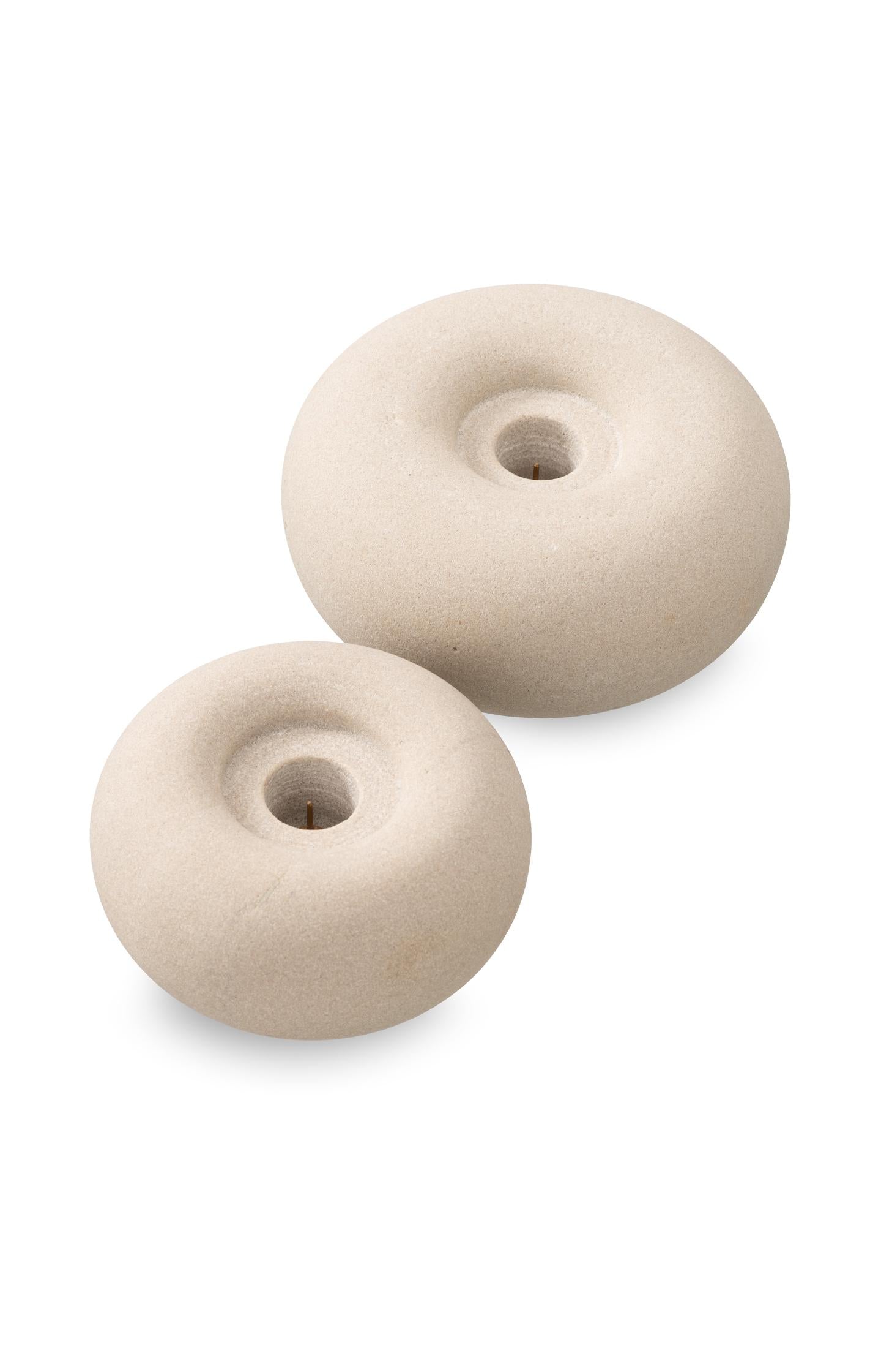 Sandstone candle holder - large