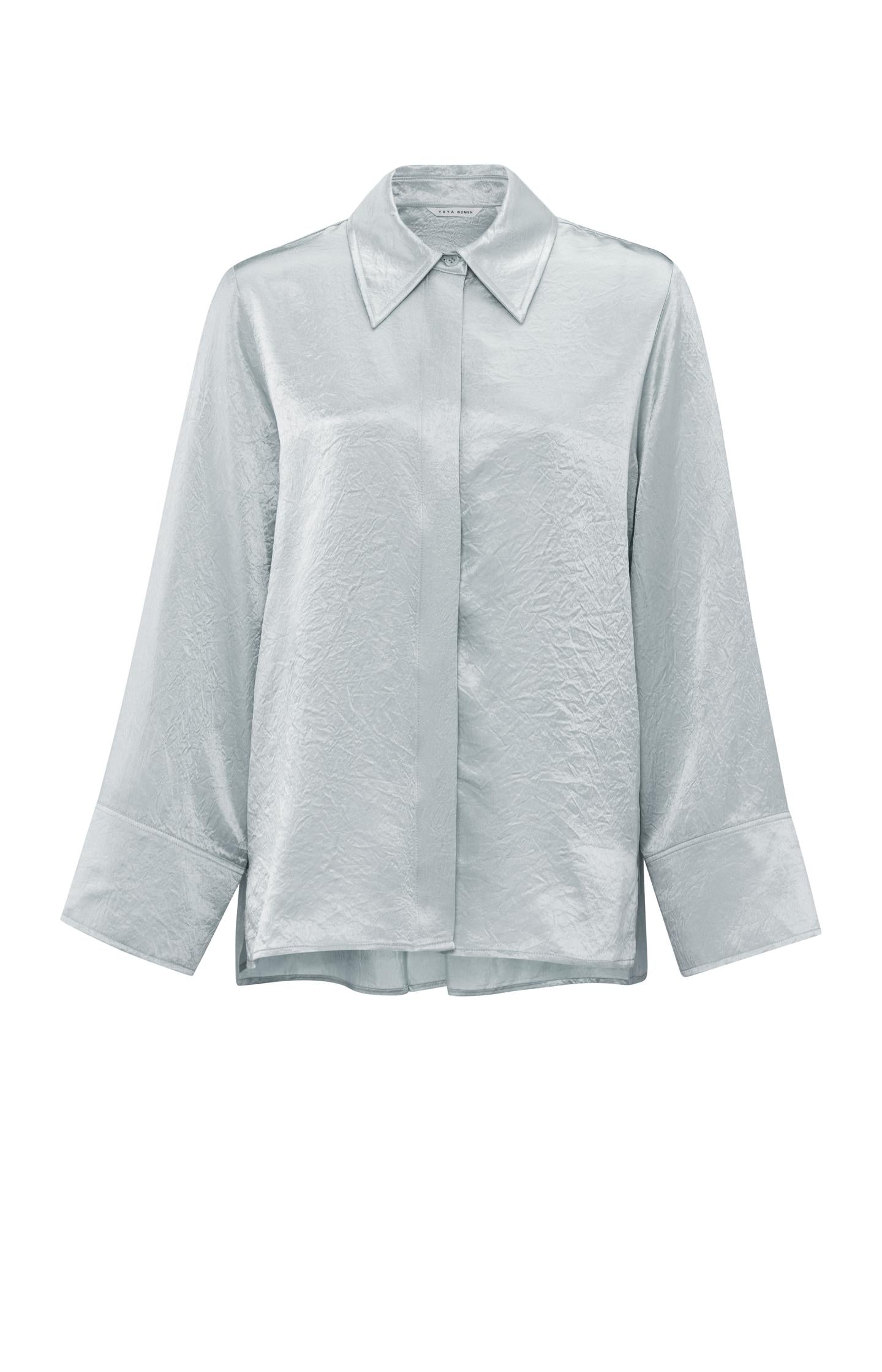 Satin blouse with long sleeves and loose fit - Type: product