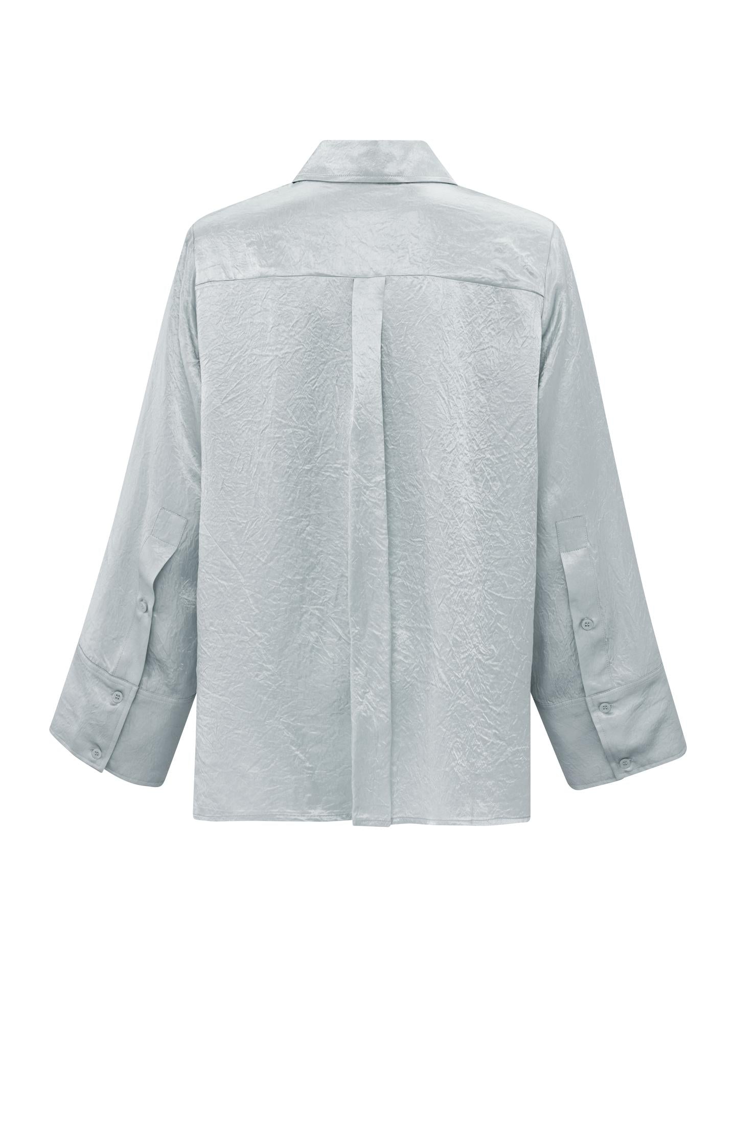 Satin blouse with long sleeves and loose fit