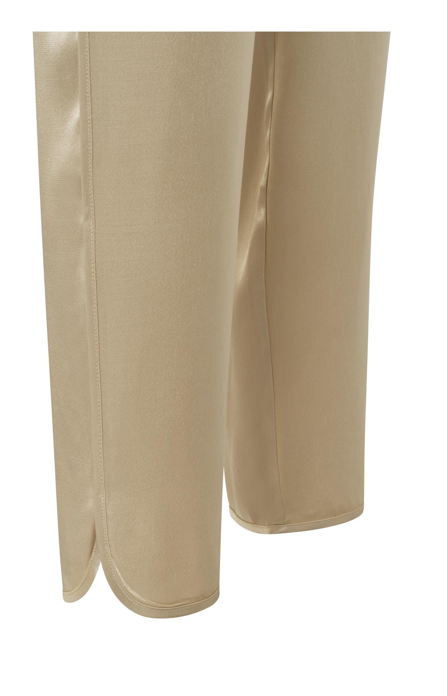 Satin jogging trousers with elastic waist and side pockets