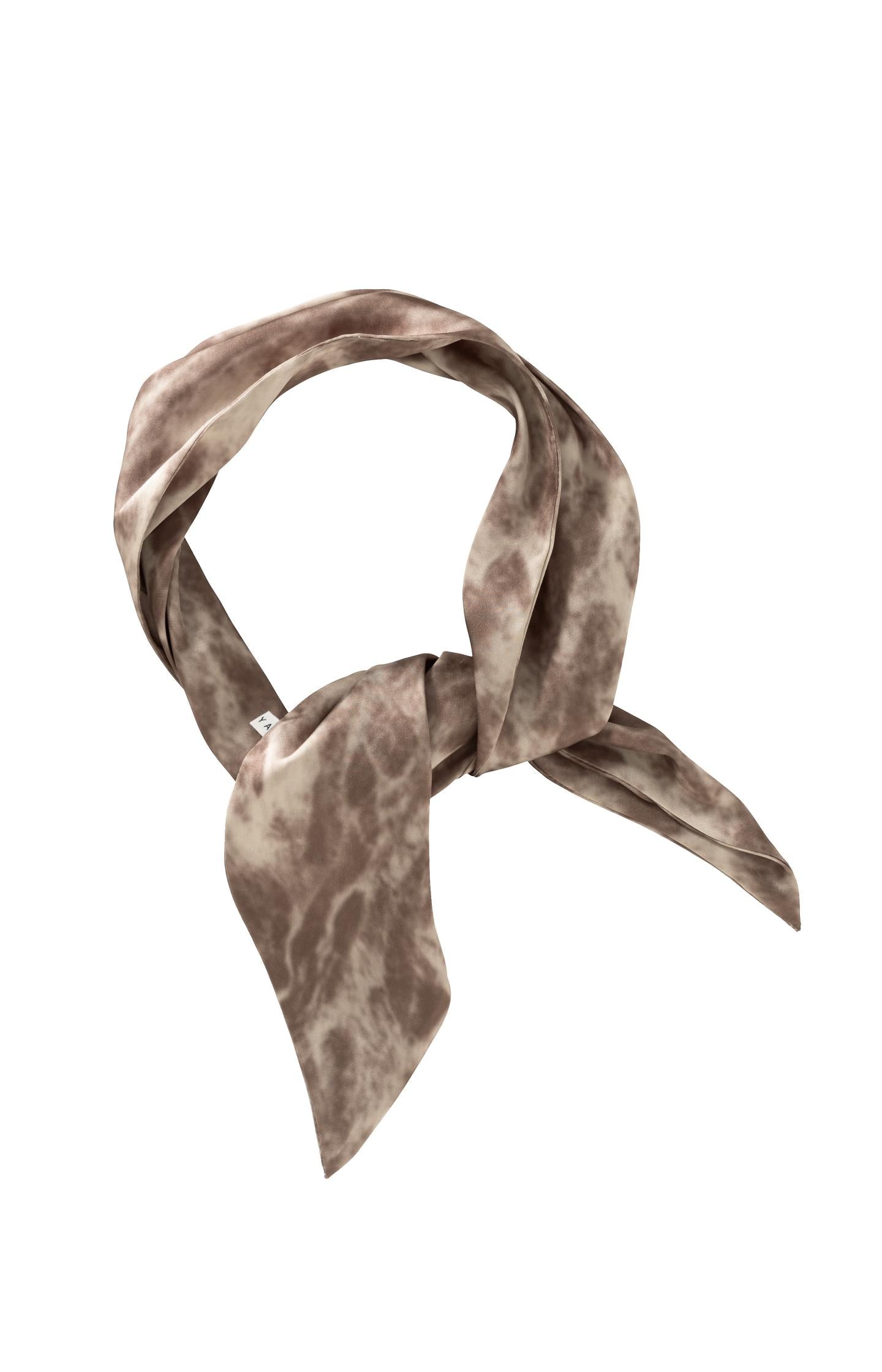 Satin-look scarf with abstract animal print - Type: product