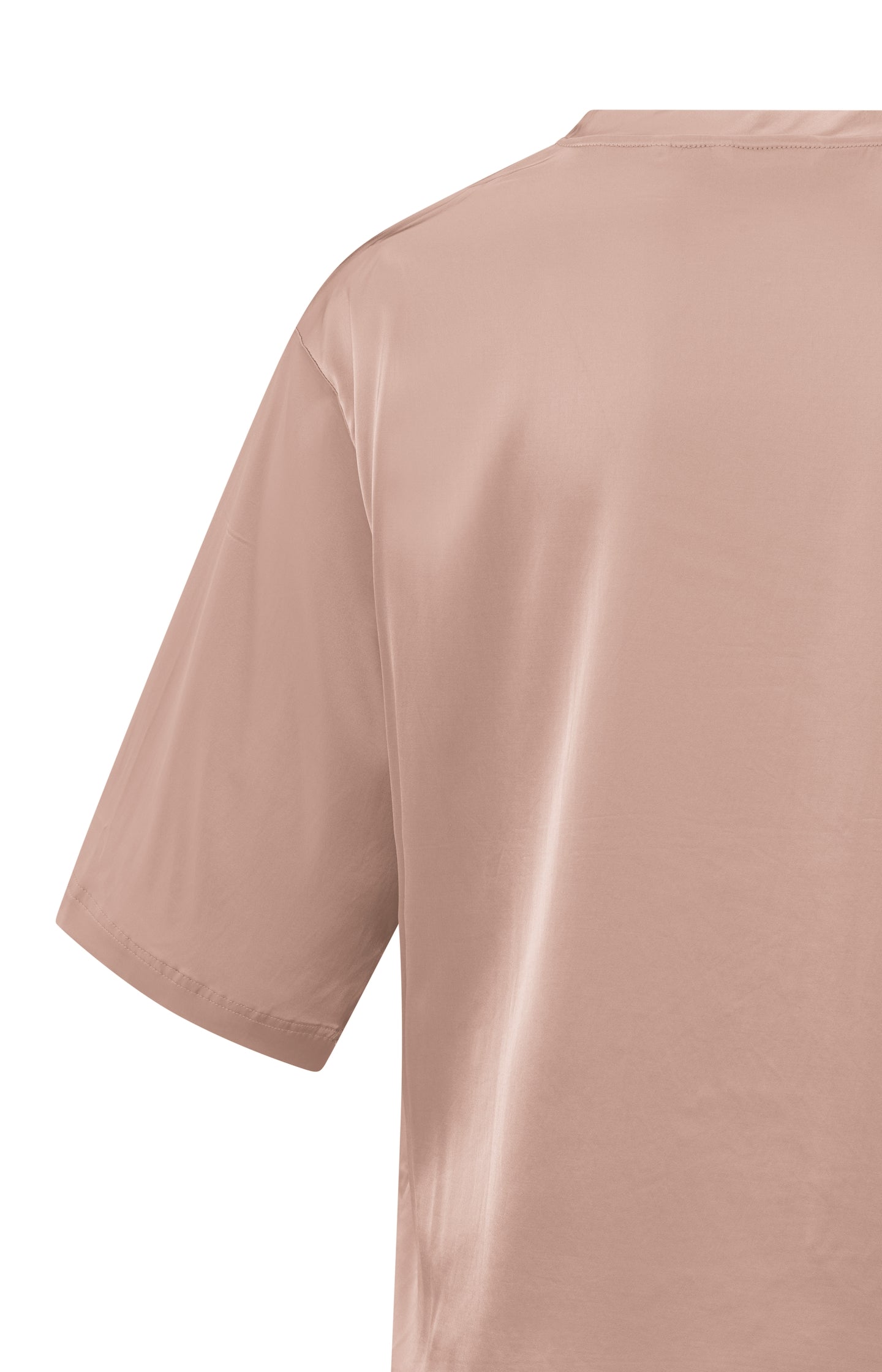 Satin oversized T-shirt with round neckline