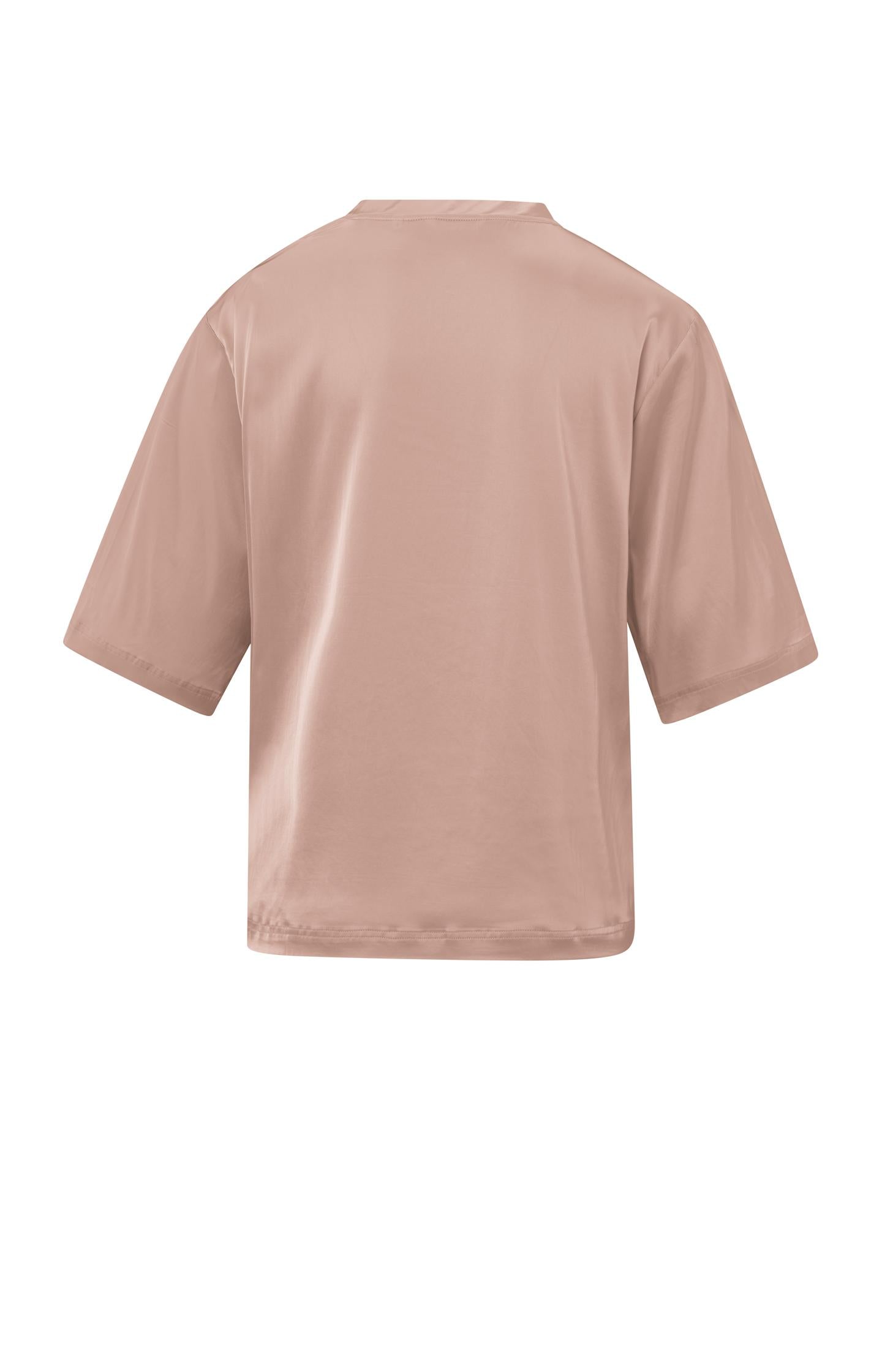 Satin oversized T-shirt with round neckline