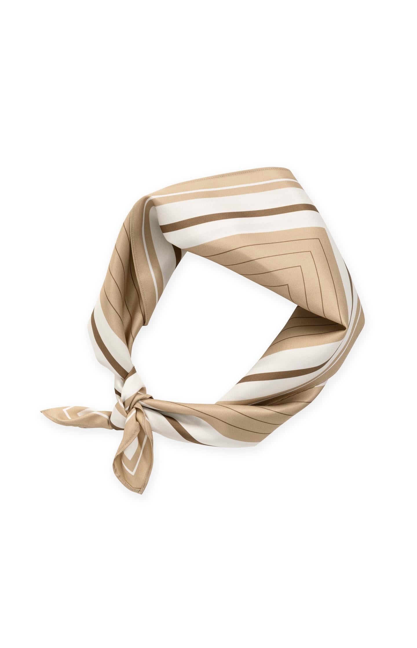 Satin scarf with striped print - Type: product
