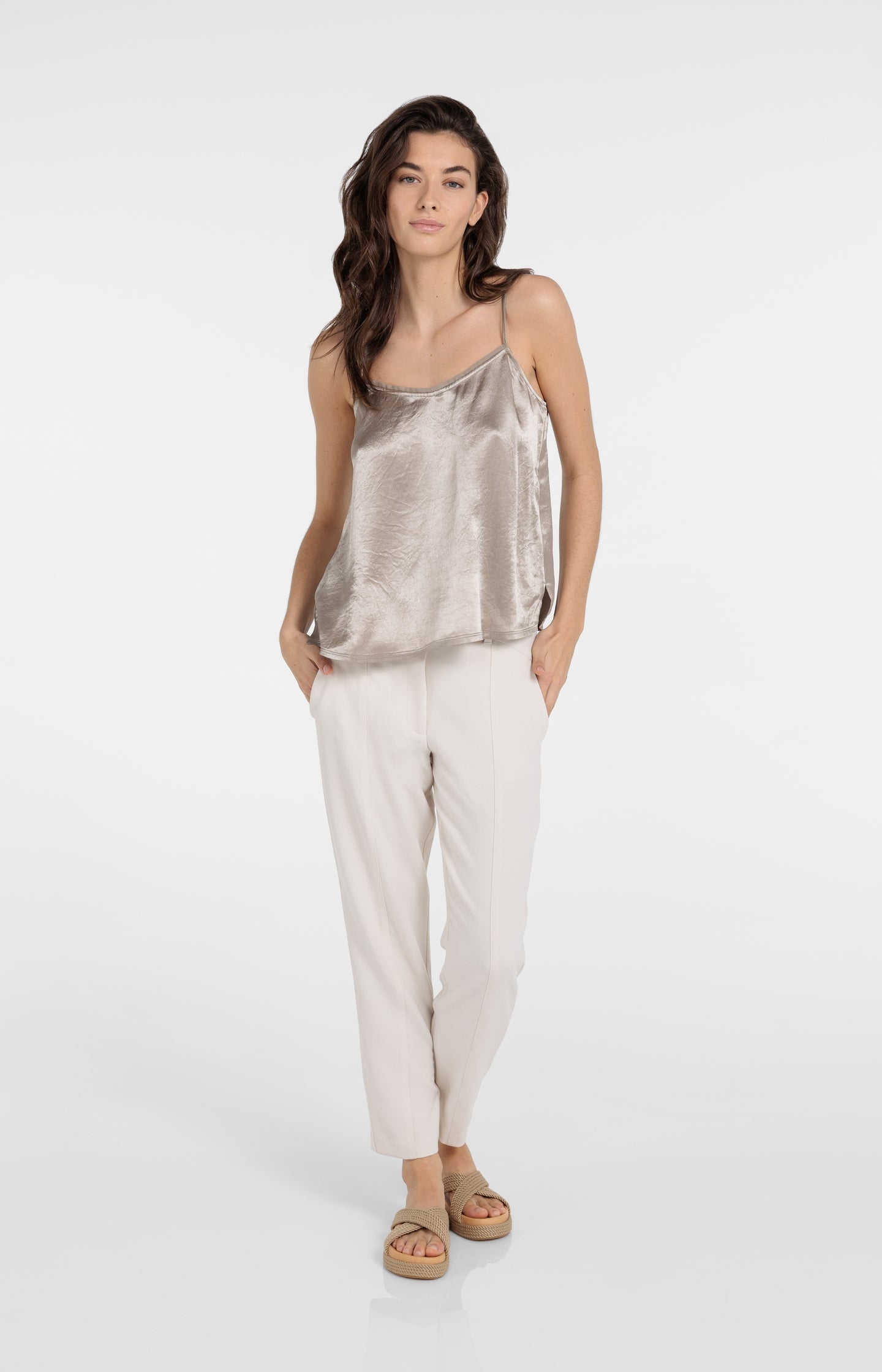 Satin singlet with sheer detail - Type: lookbook