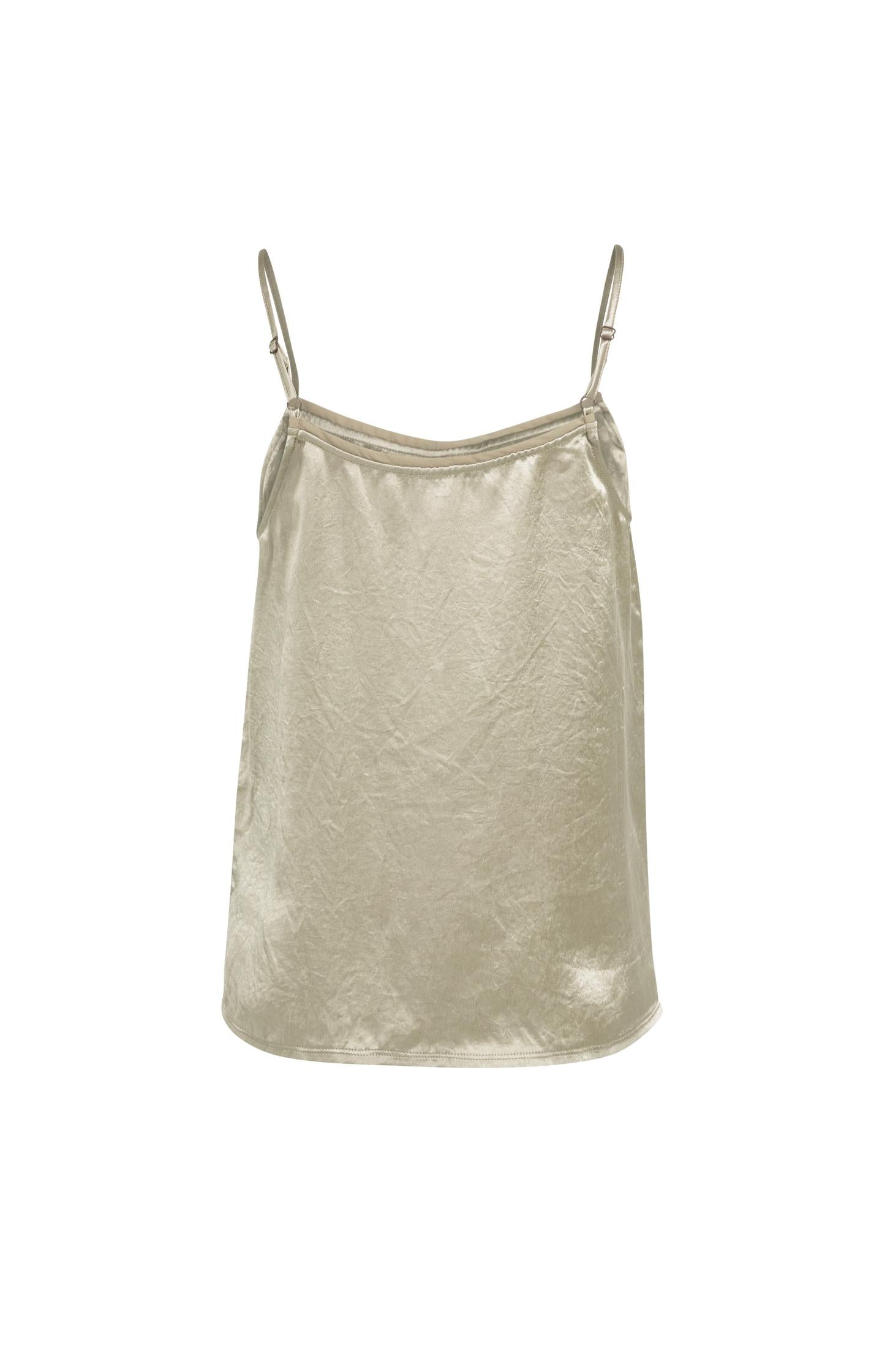 Satin singlet with sheer detail