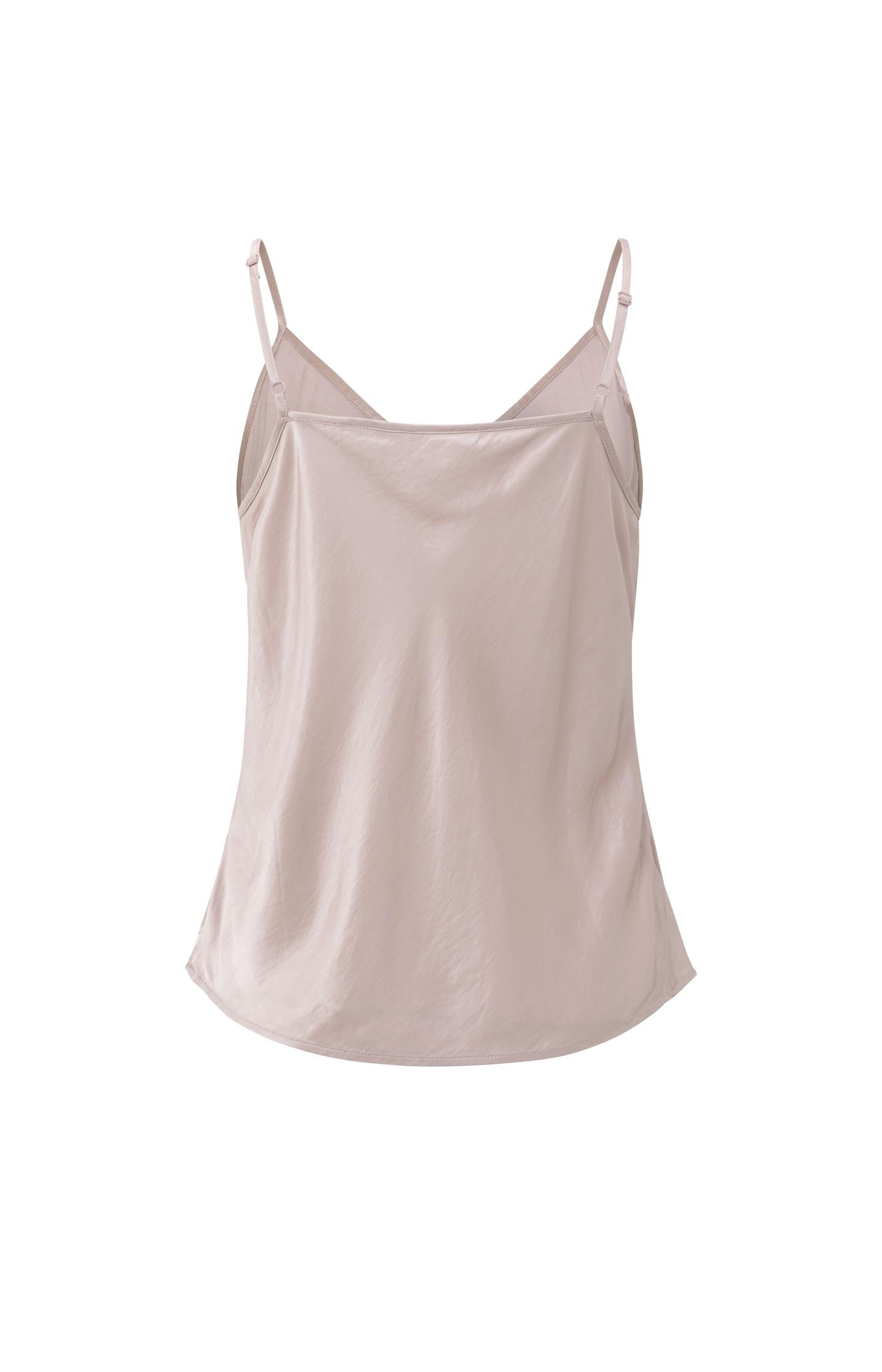 Satin V-neck singlet with adjustable straps