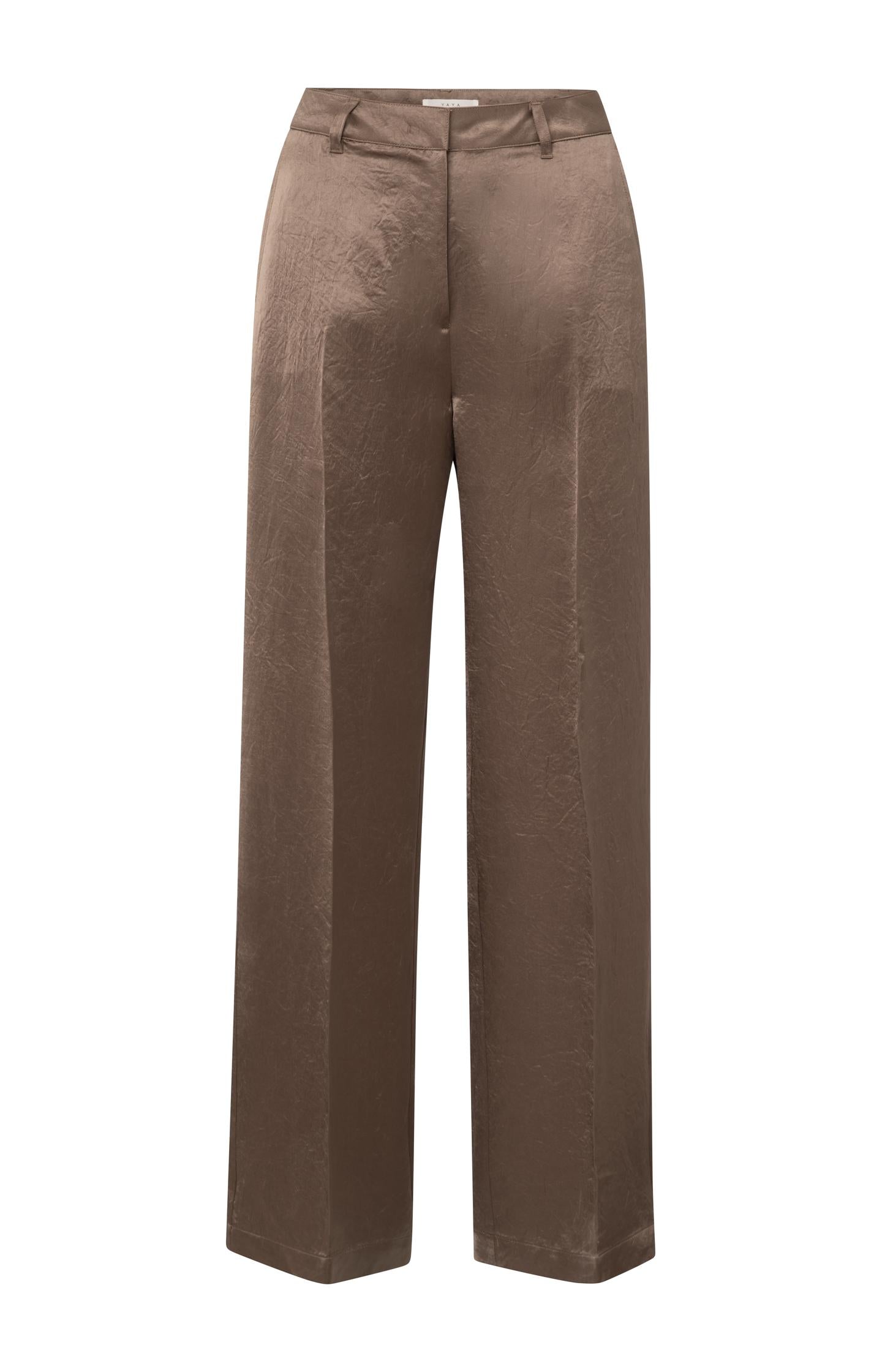 Satin wide-leg trousers with loose fit - Type: product