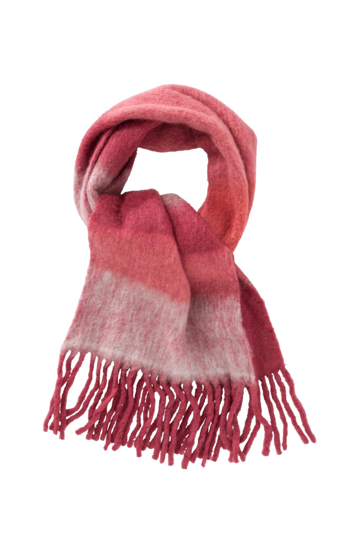 Scarf with color accent and tassels - Spice Route Red - Type: product