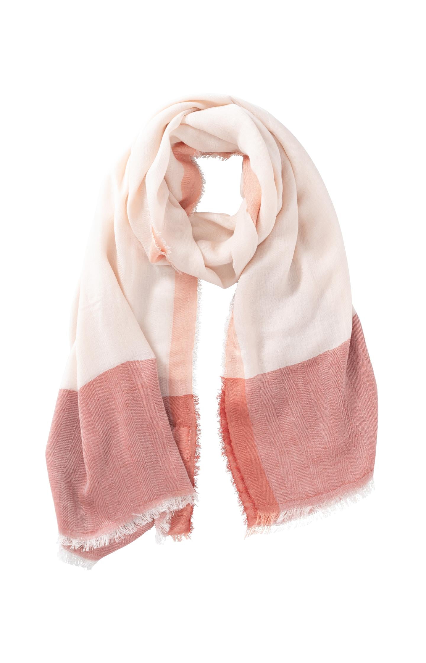 Scarf with color border and frayed edges - Summer Sand - Type: product