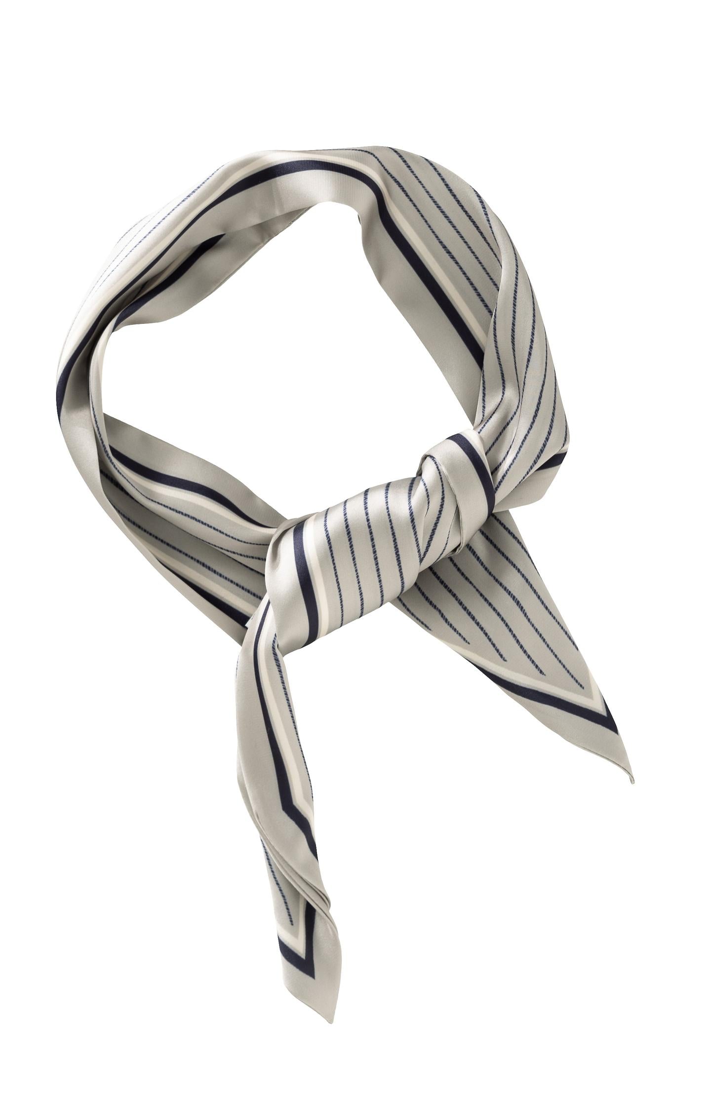 Scarf with fine stripes and glossy finish - Type: product