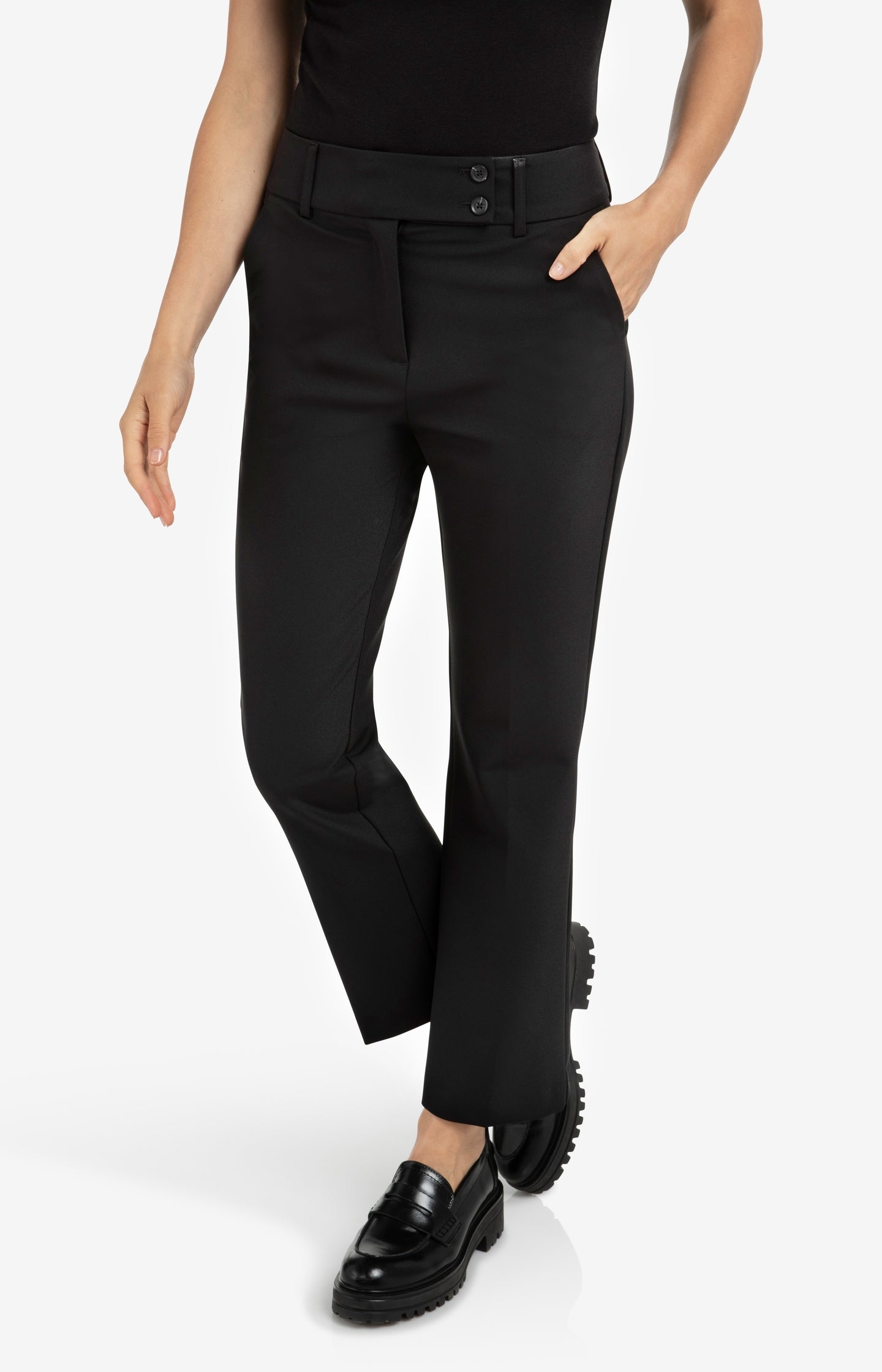 Scuba trousers with modern waistband