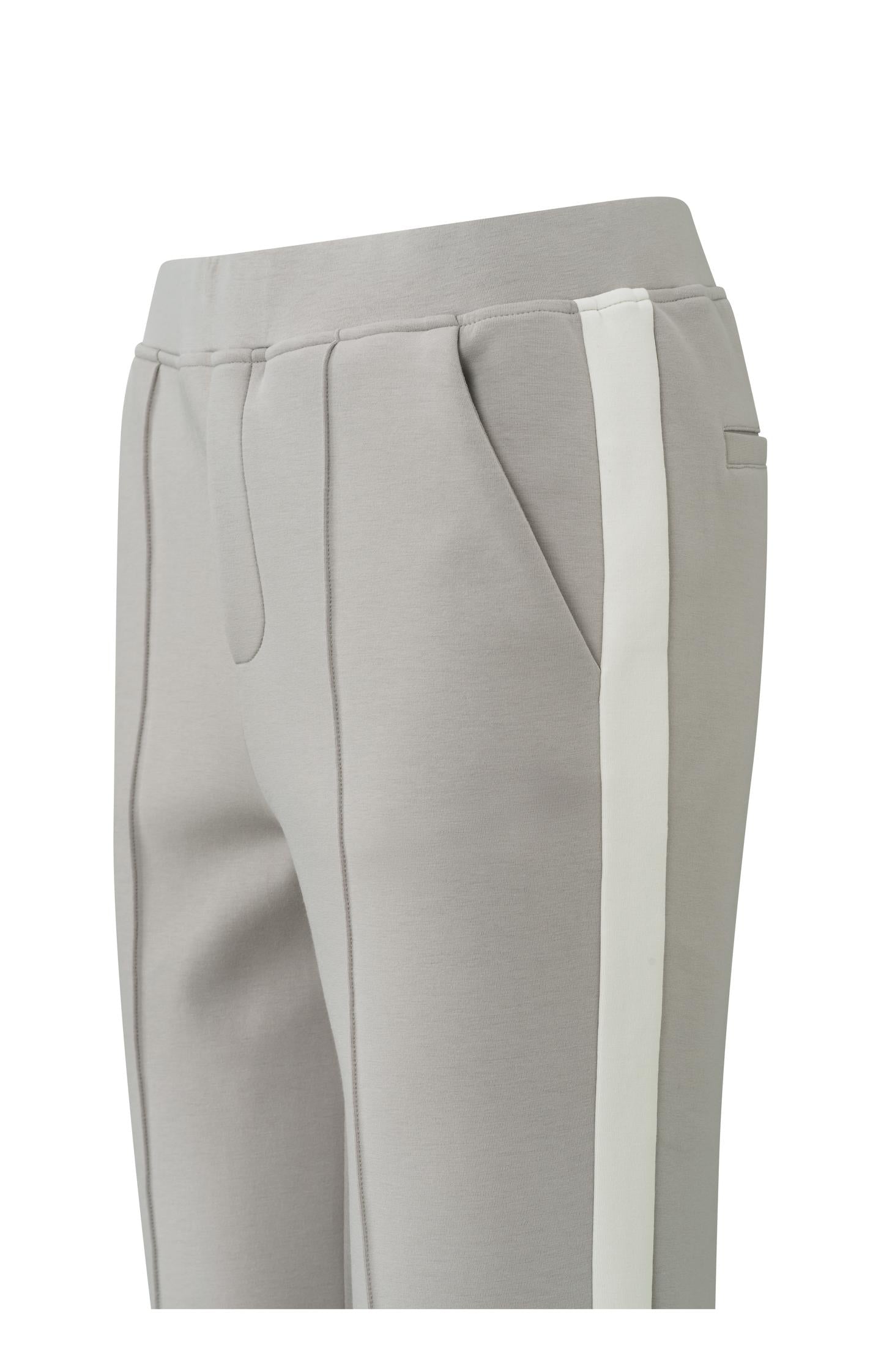 Scuba trousers with side pockets, seam details and stripe