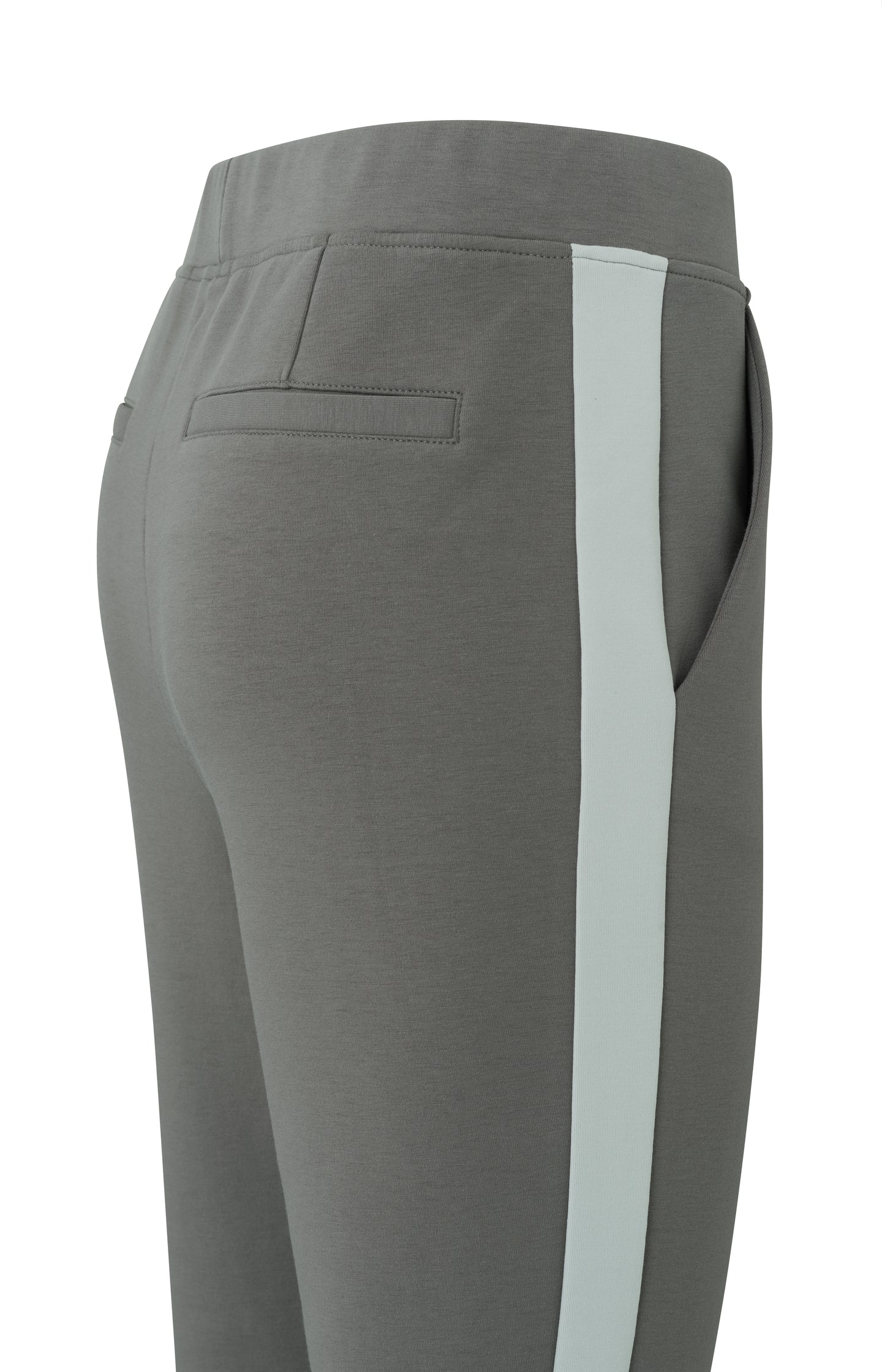 Scuba trousers with side pockets, seam details and stripe