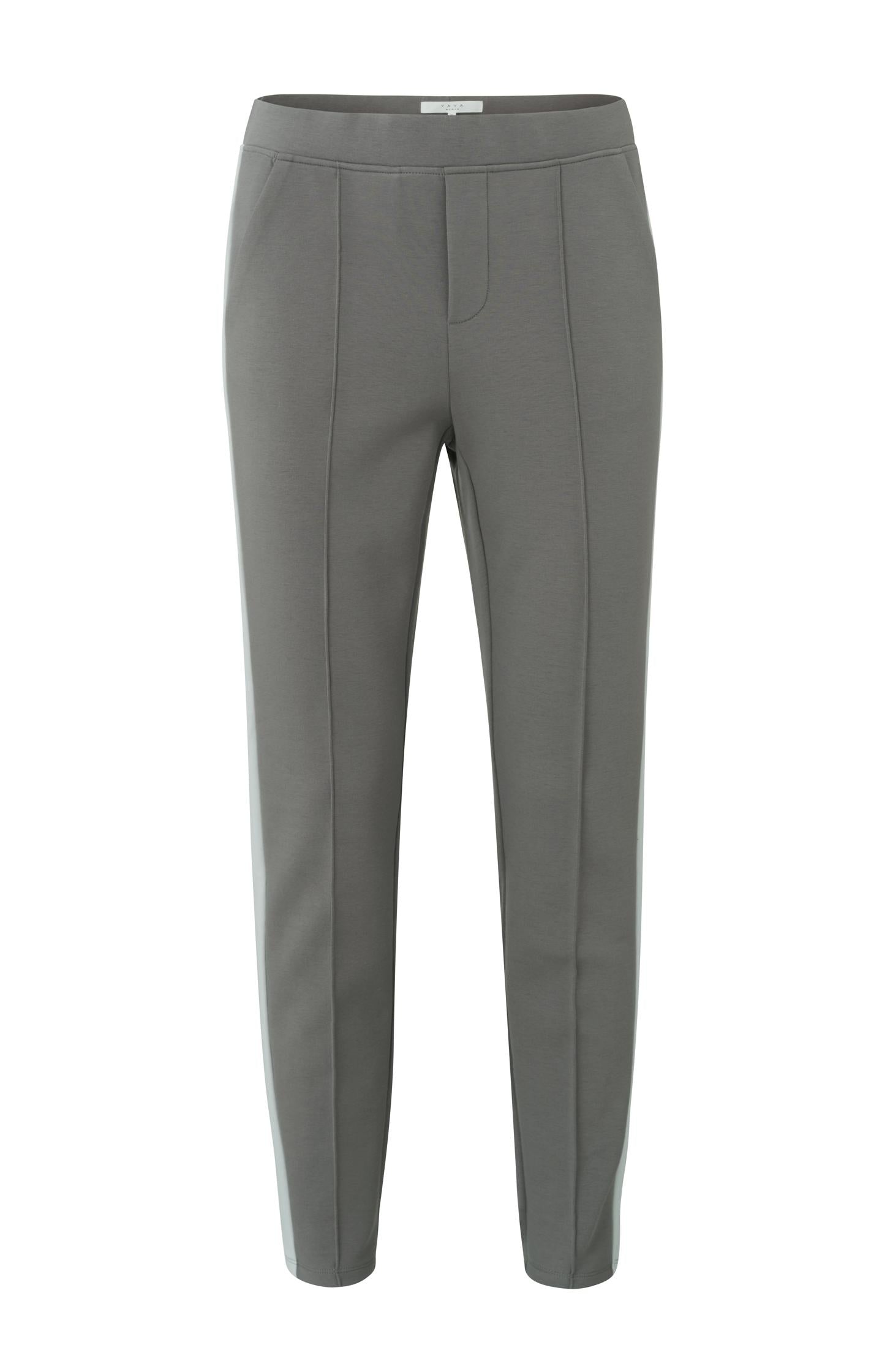 Scuba trousers with side pockets, seam details and stripe - Type: product