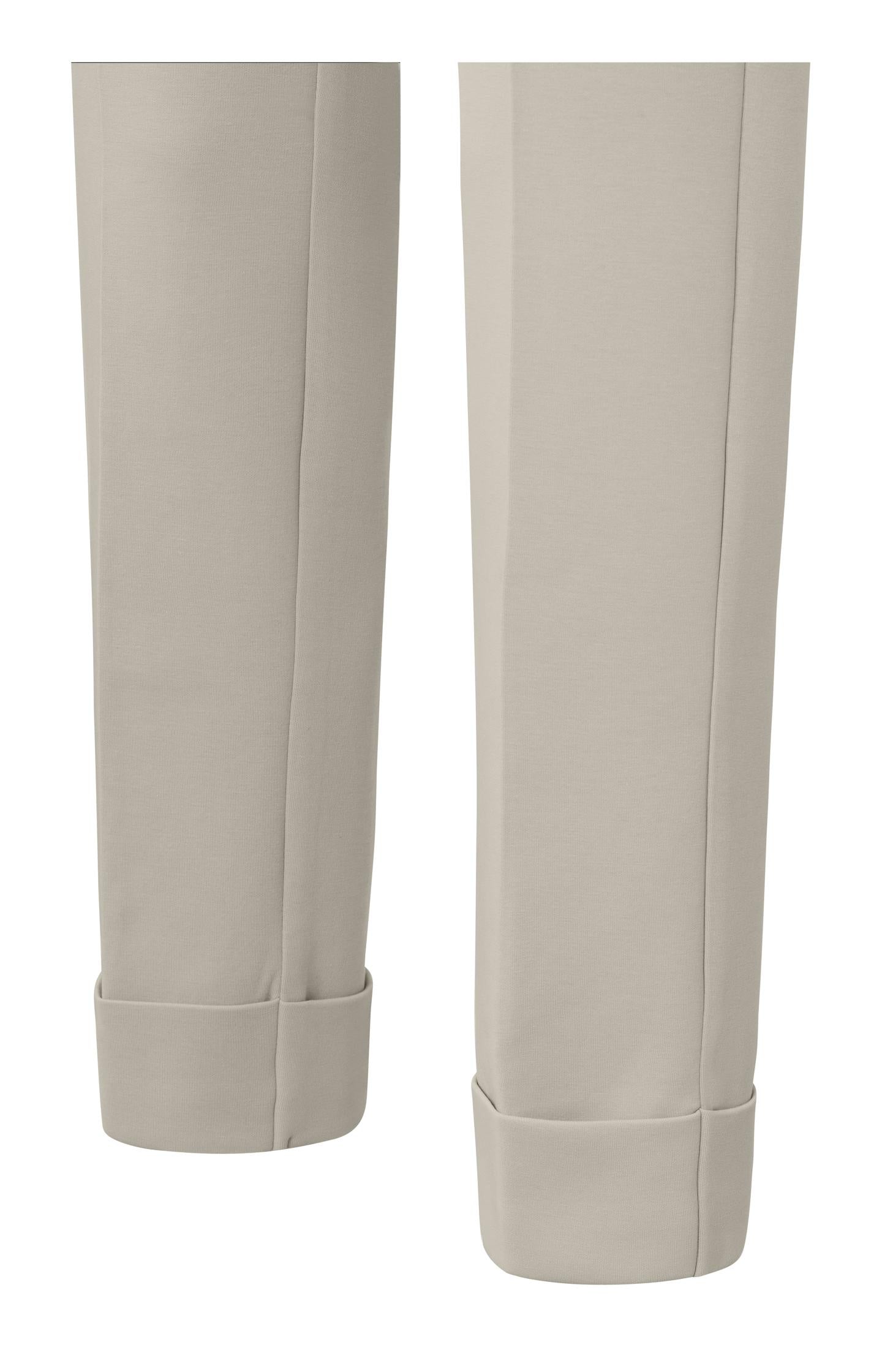 Scuba trousers with straight leg, pockets and elastic waist