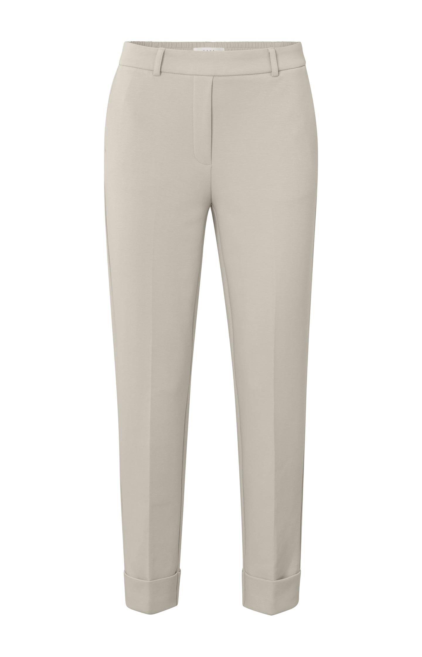 Scuba trousers with straight leg, pockets and elastic waist - Type: product