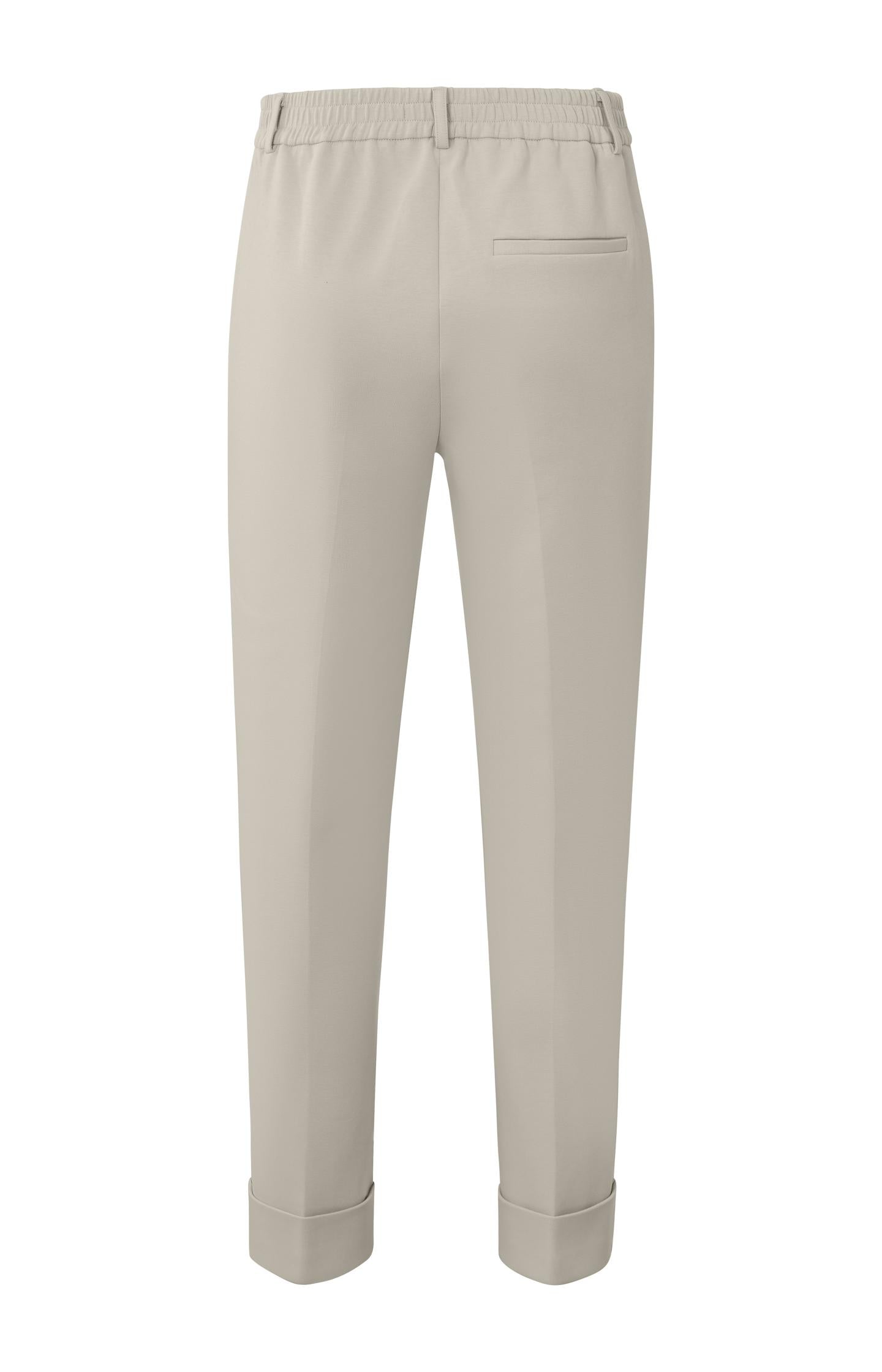 Scuba trousers with straight leg, pockets and elastic waist