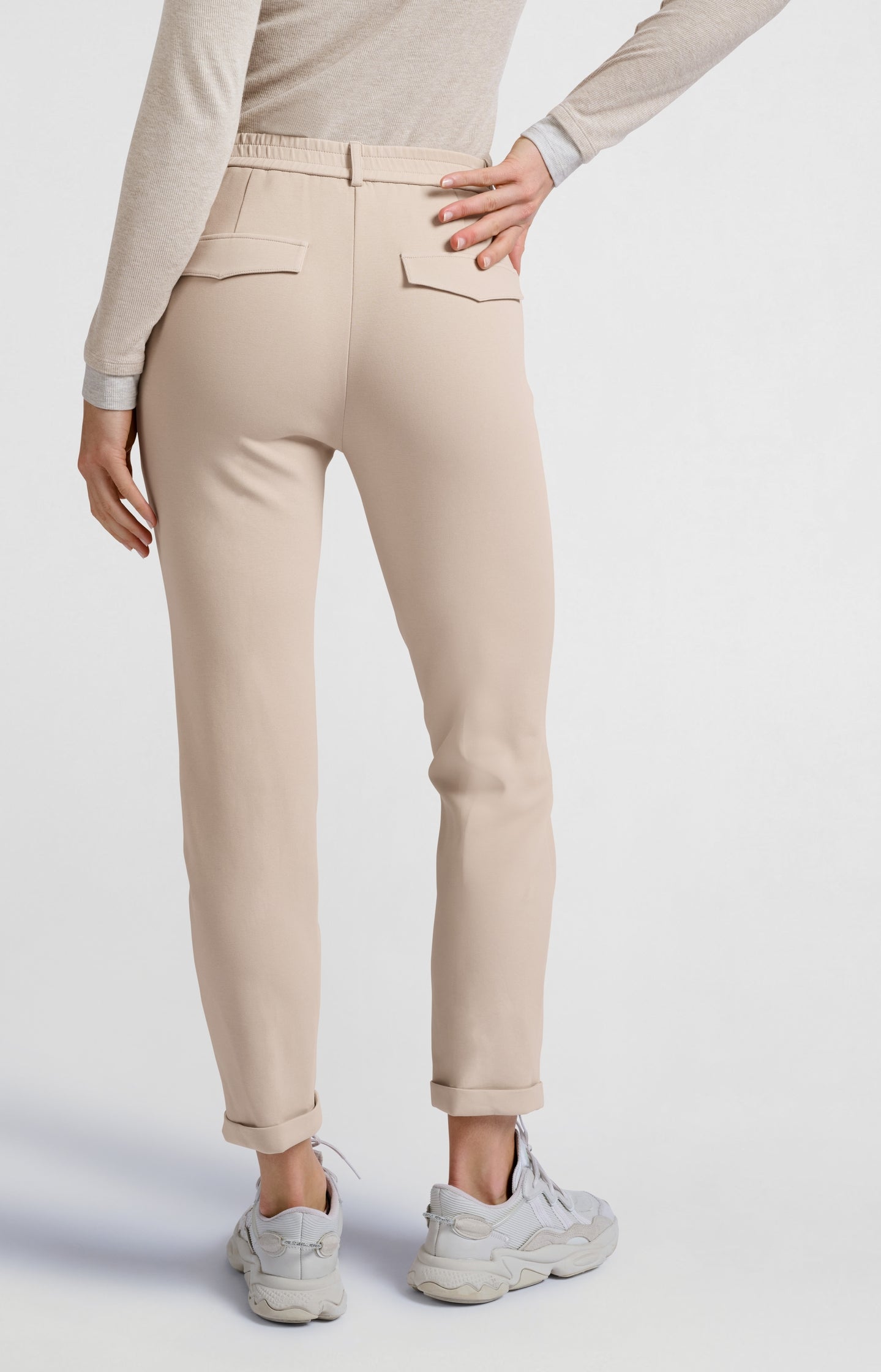 Scuba trousers with straight legs and adjustable waistband - Type: lookbook