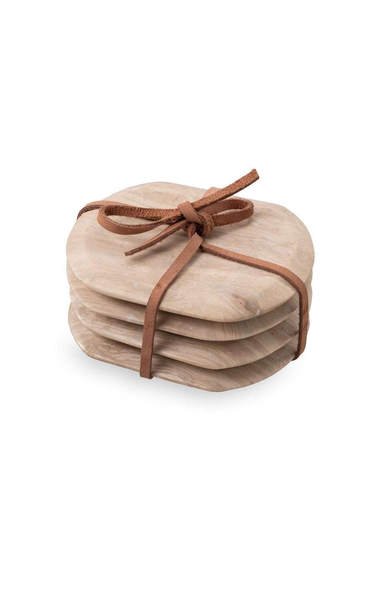 Set of four oval marble coasters - Type: product