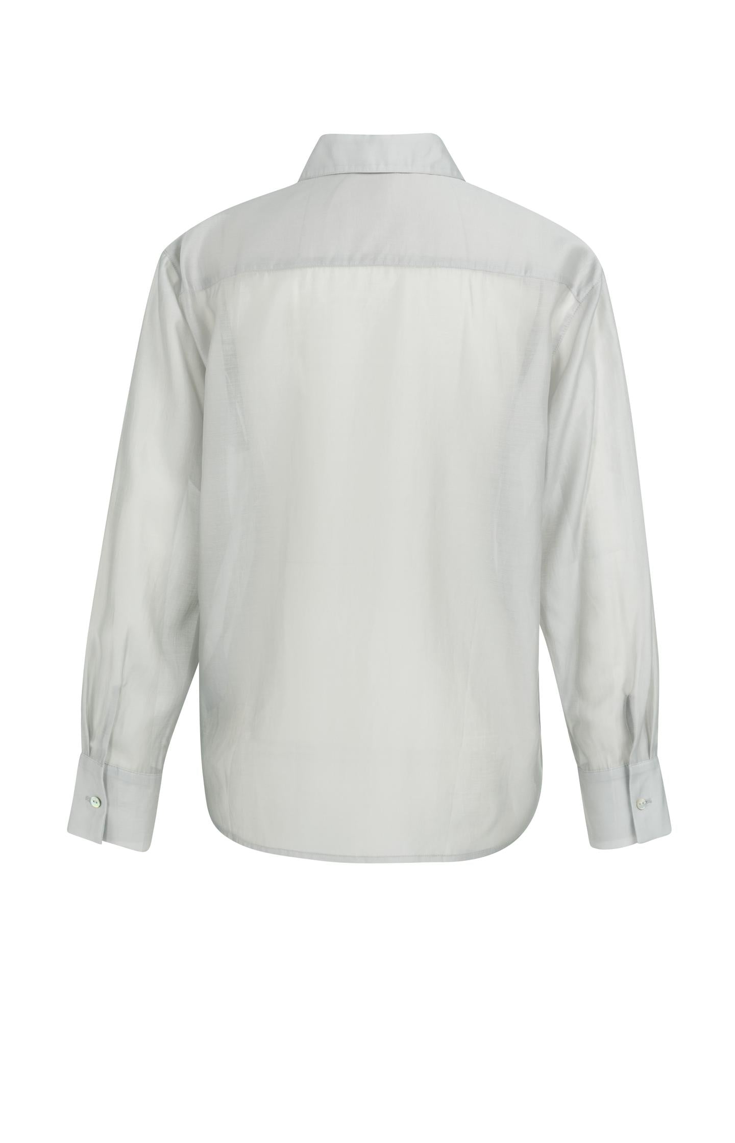 Sheer blouse with chest pockets