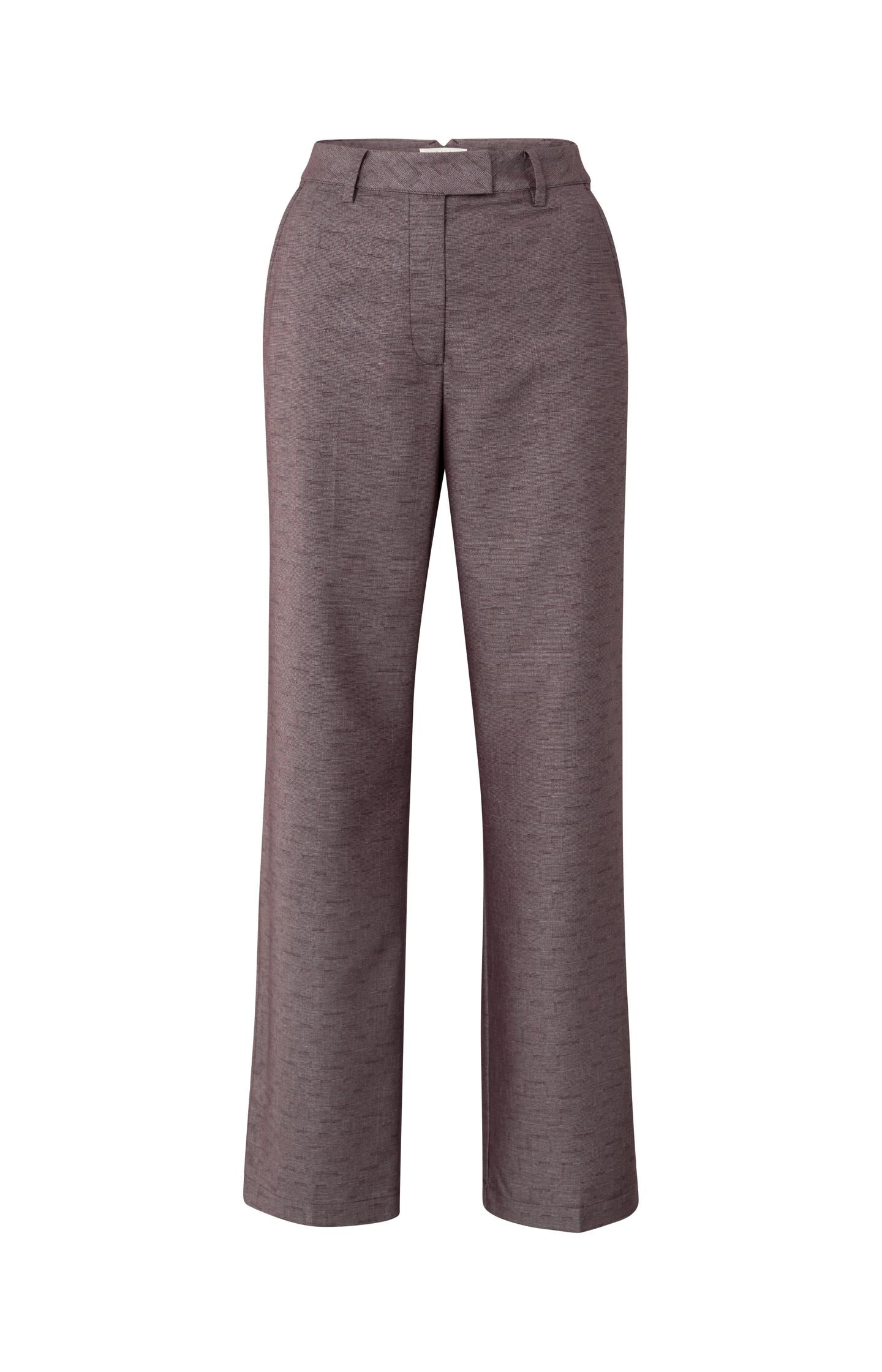 Shiny woven trousers with wide legs and front pleat - Type: product