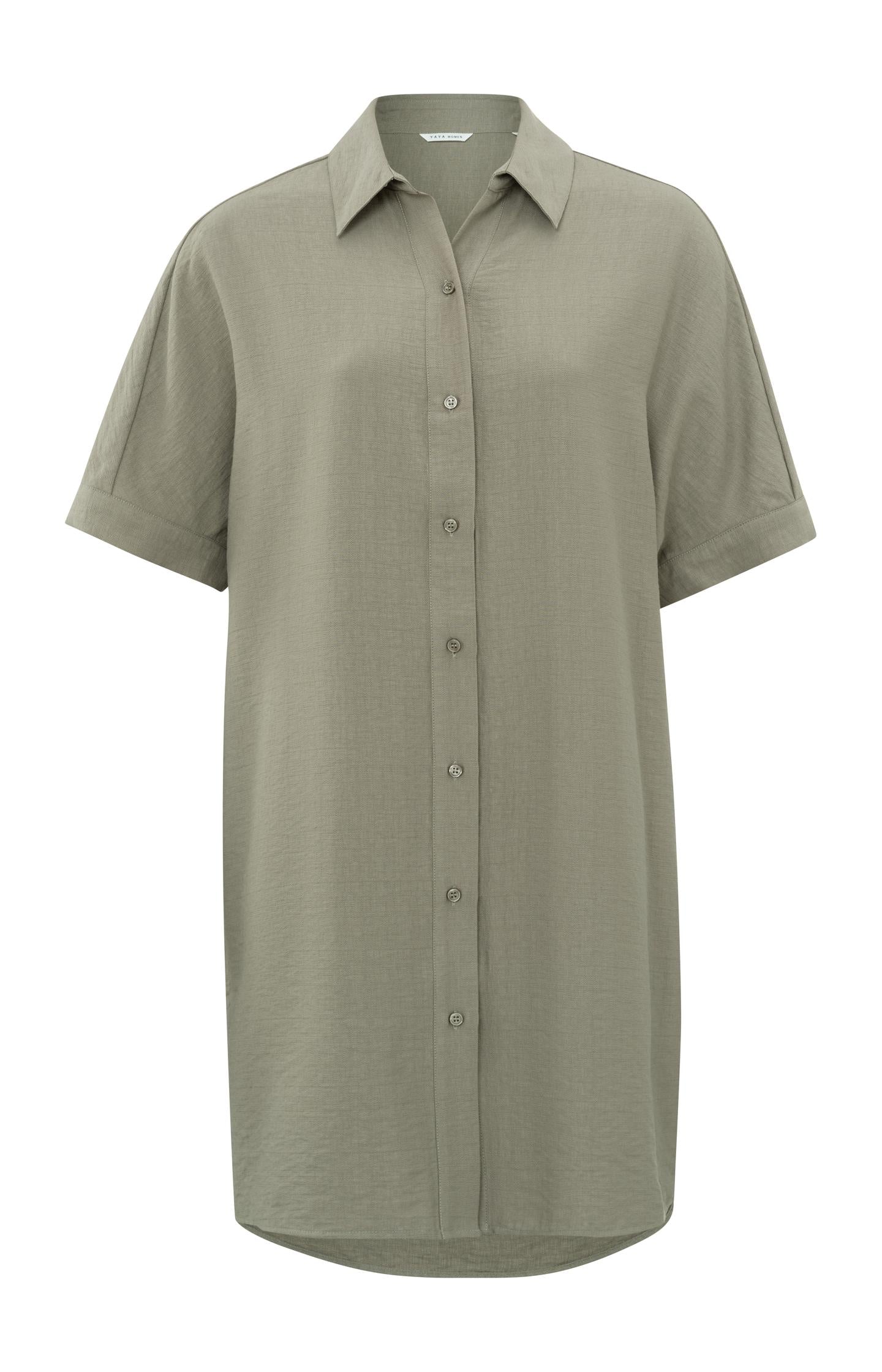 Shirt dress with short sleeves, buttons and collar - Type: product