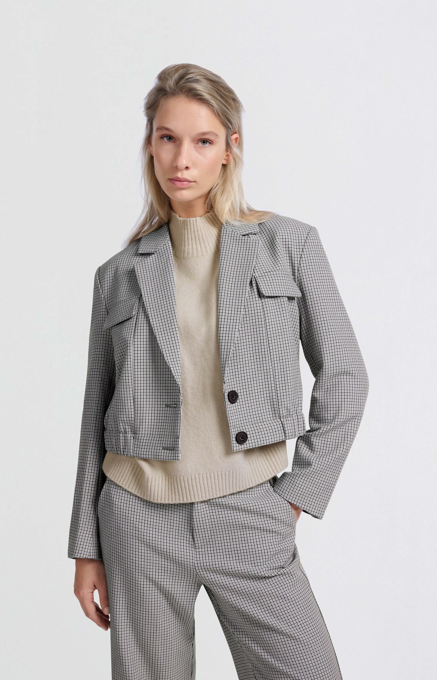 Blazer - Dames - Stijlvolle Blazer ruitprint en moderne pasvorm