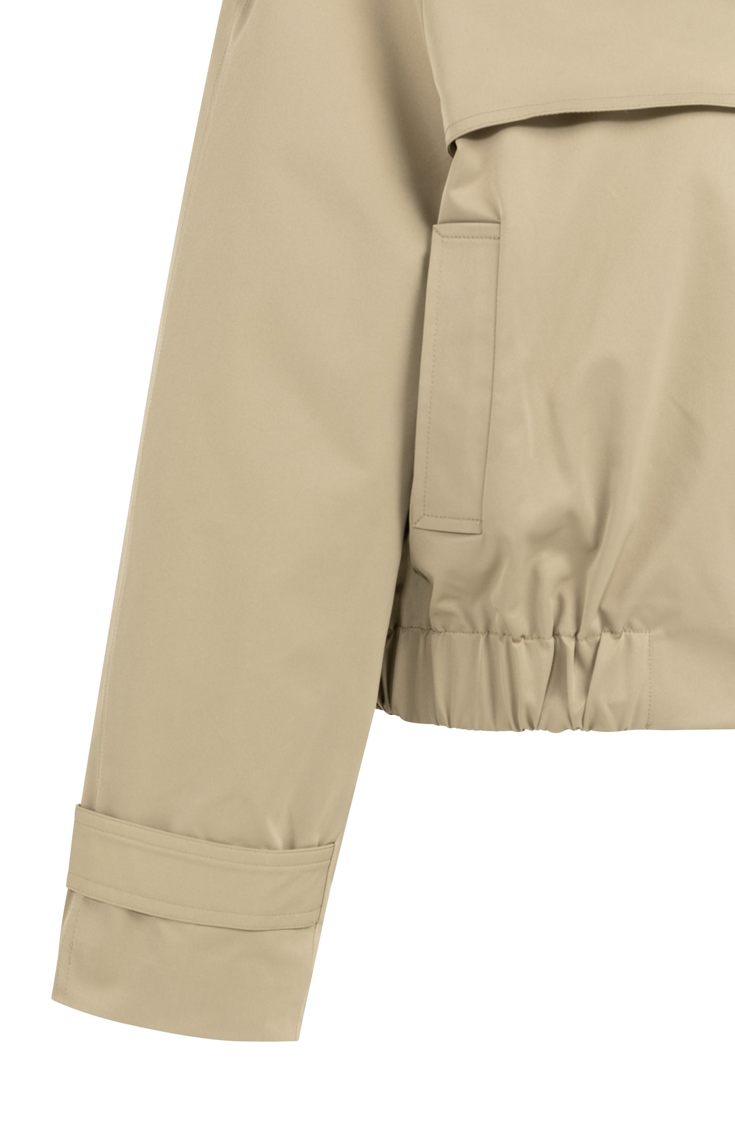 Short bomber jacket with trench details
