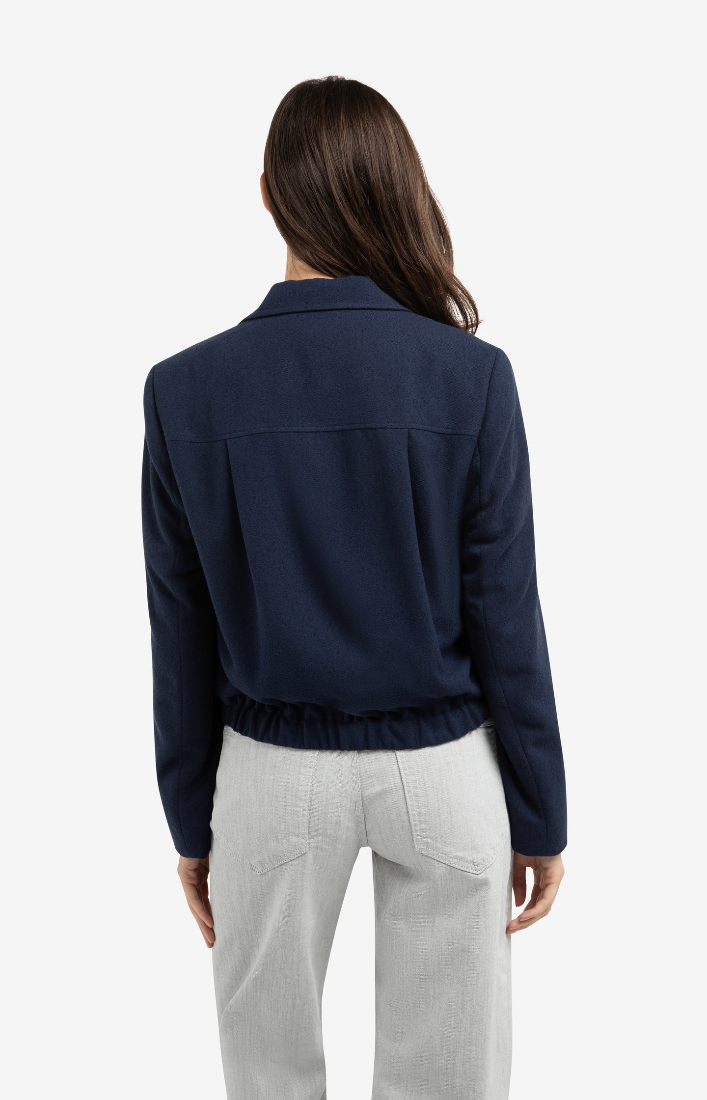 Short double-breasted blazer jacket