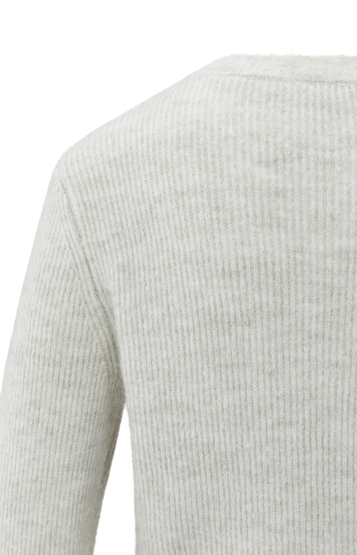 Short melange cardigan with refined trim details