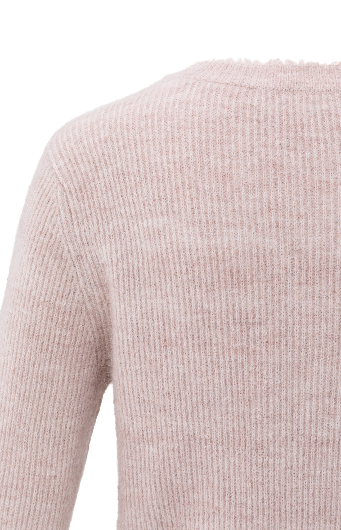 Short melange cardigan with refined trim details