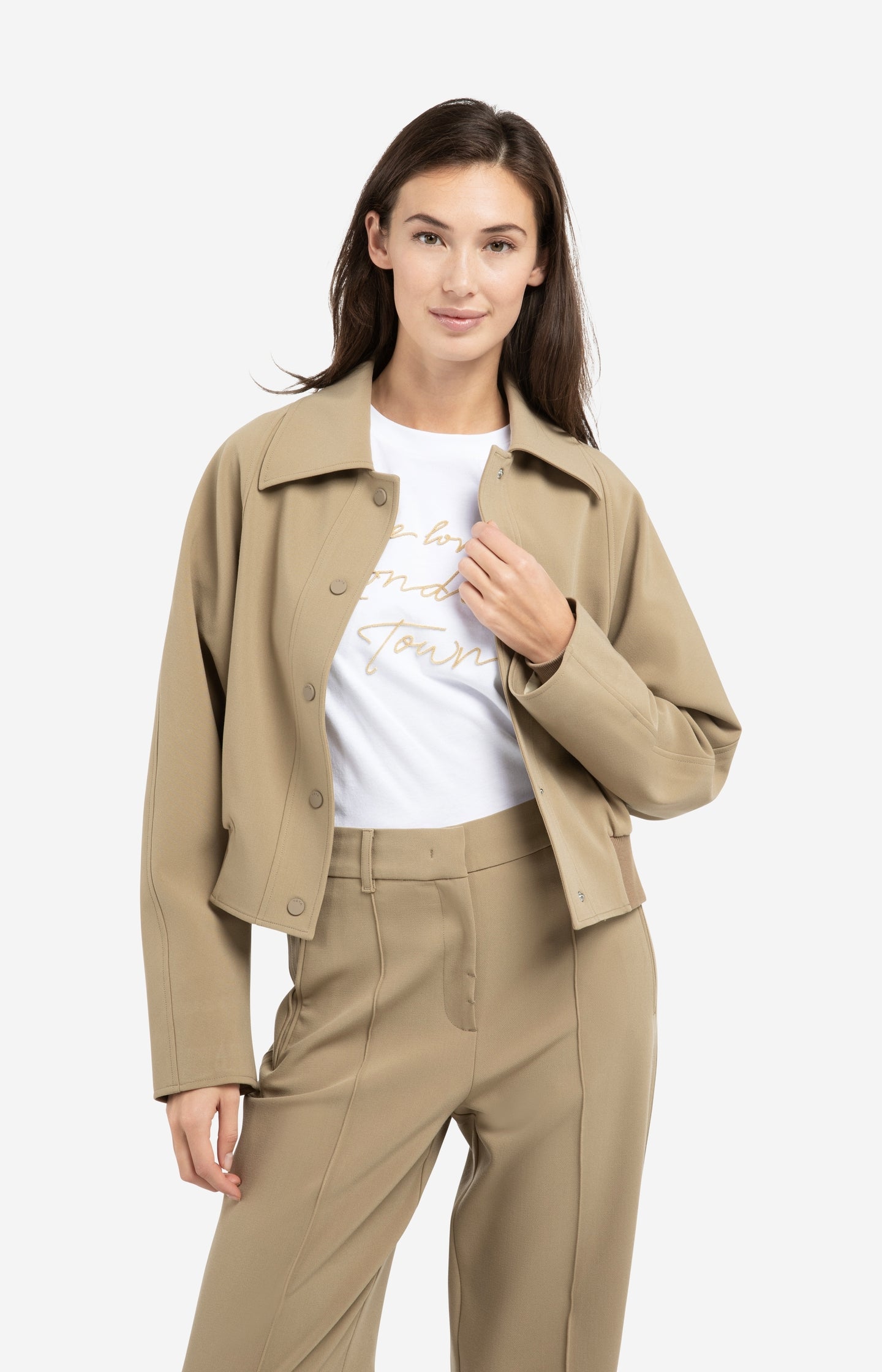 Short oversized jacket with ribbed hem