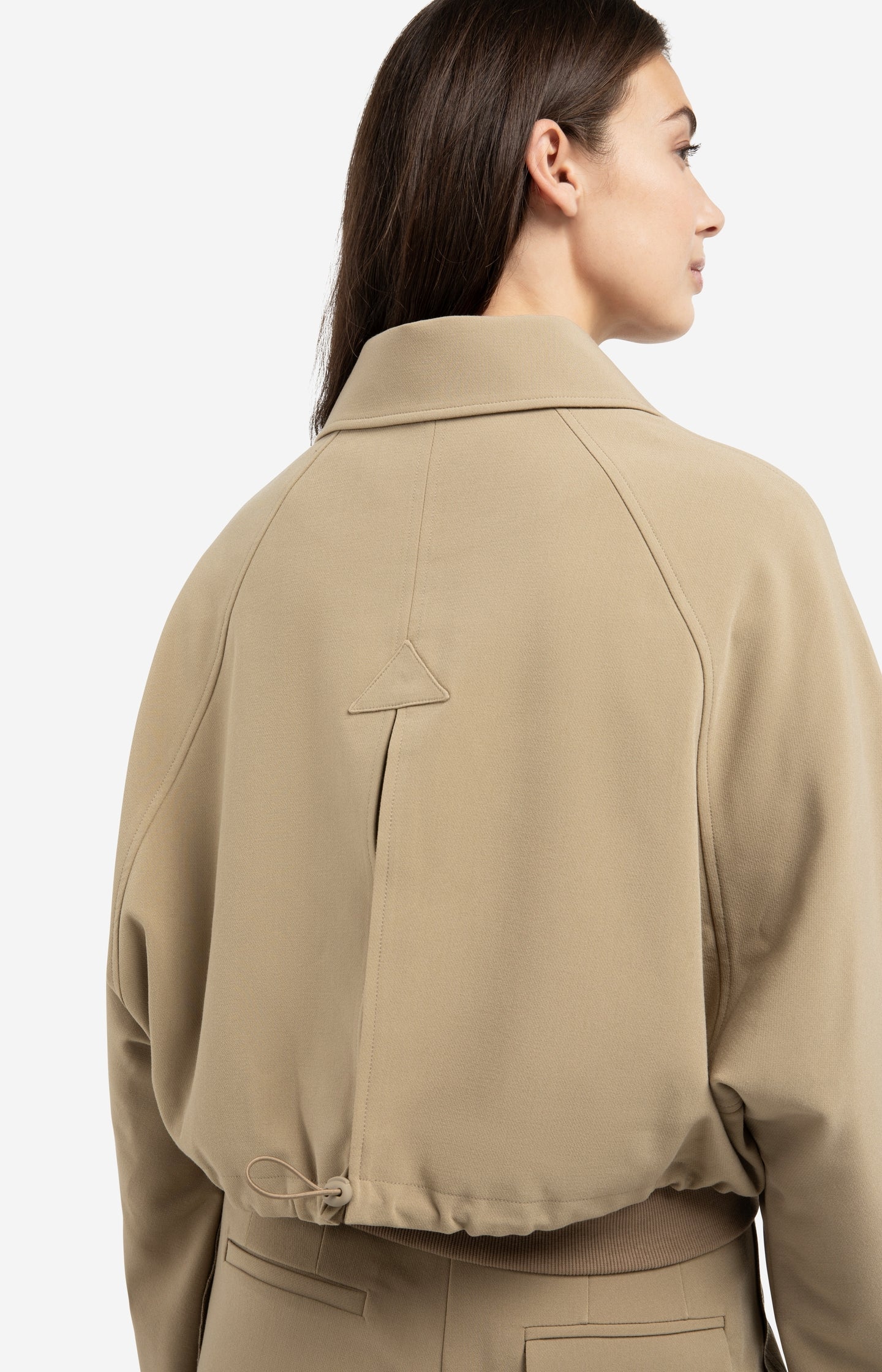 Short oversized jacket with ribbed hem