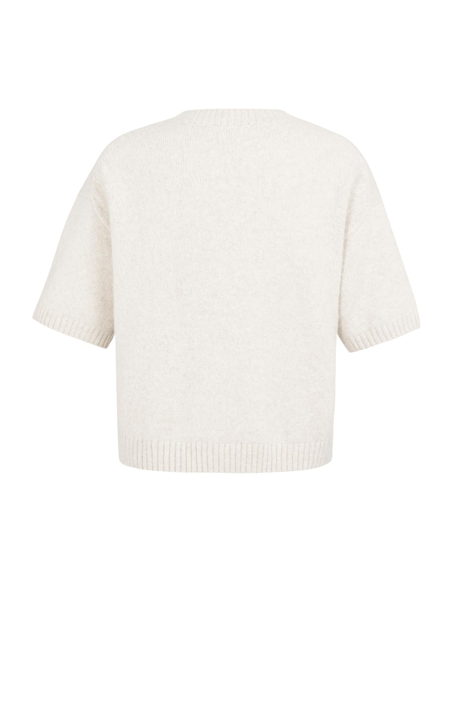 Short sleeve sweater with fluffy text detail - Type: lookbook