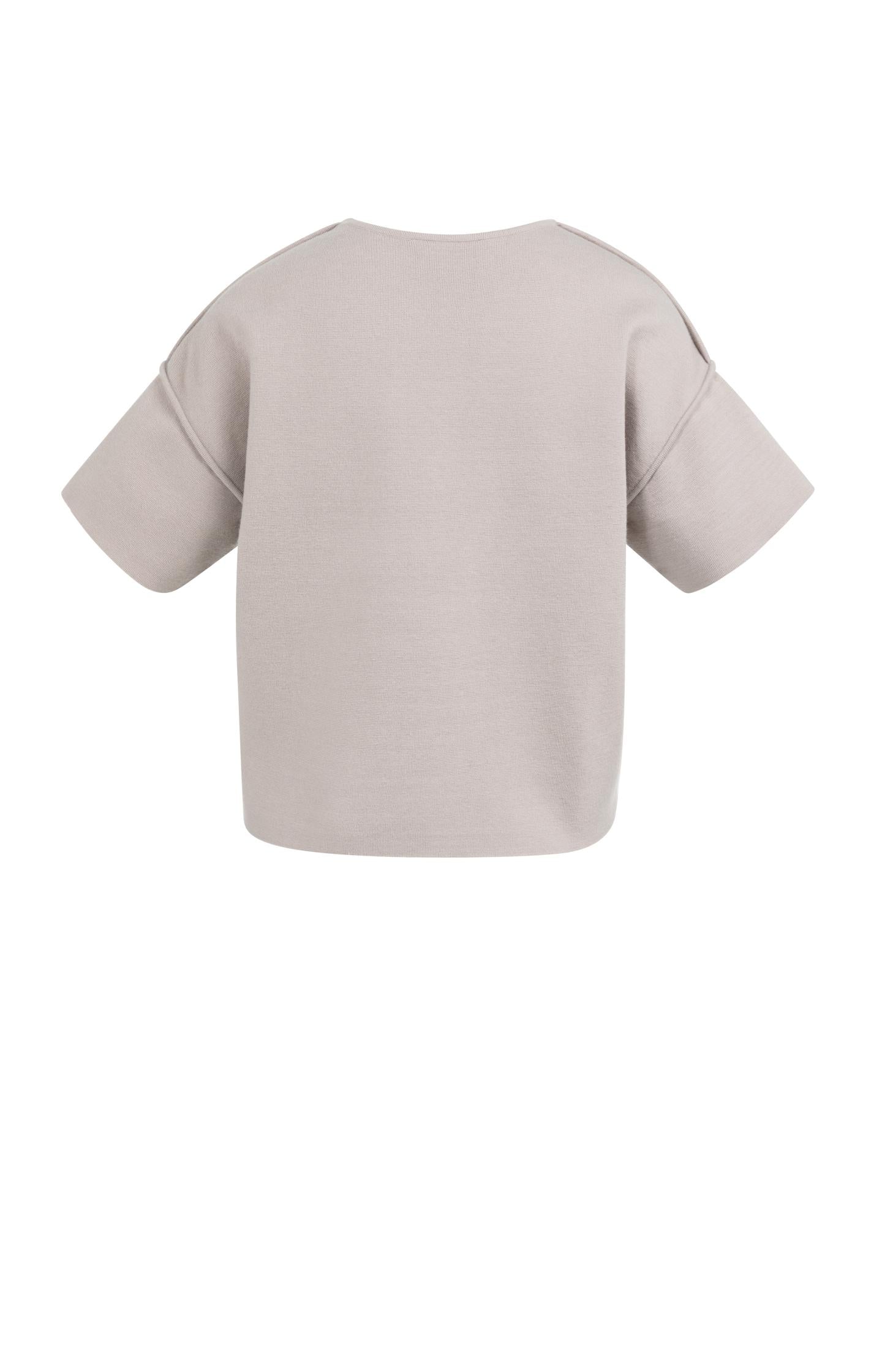 Short sleeve sweater with seam details